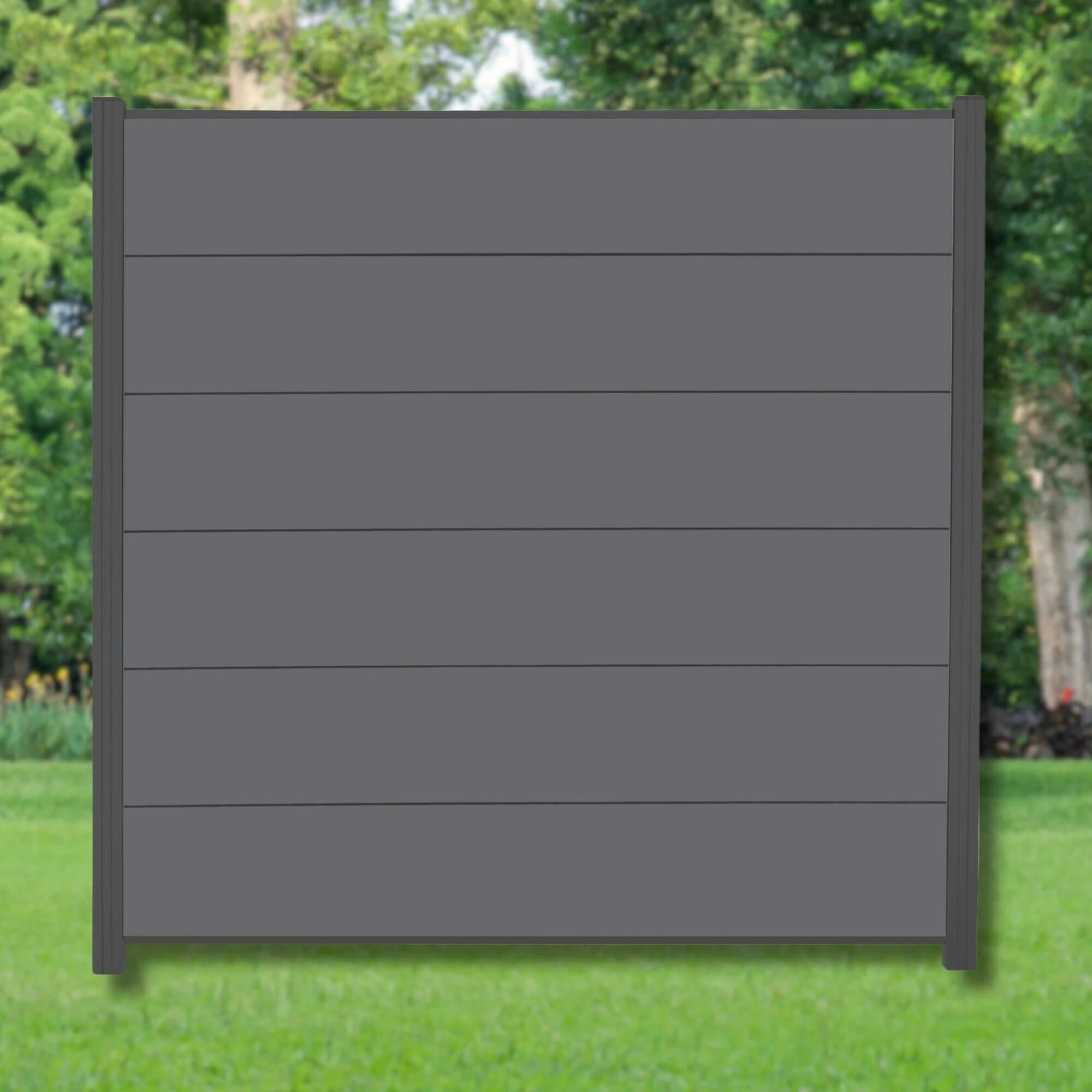 WPC Profi Zaun XL Jumbo Komplettset Sichtschutzzaun Alupfosten Anthrazit 180x180cm, (Komplettset, mit Start- und Abschlussleisten, Pfosten und Zubehör)