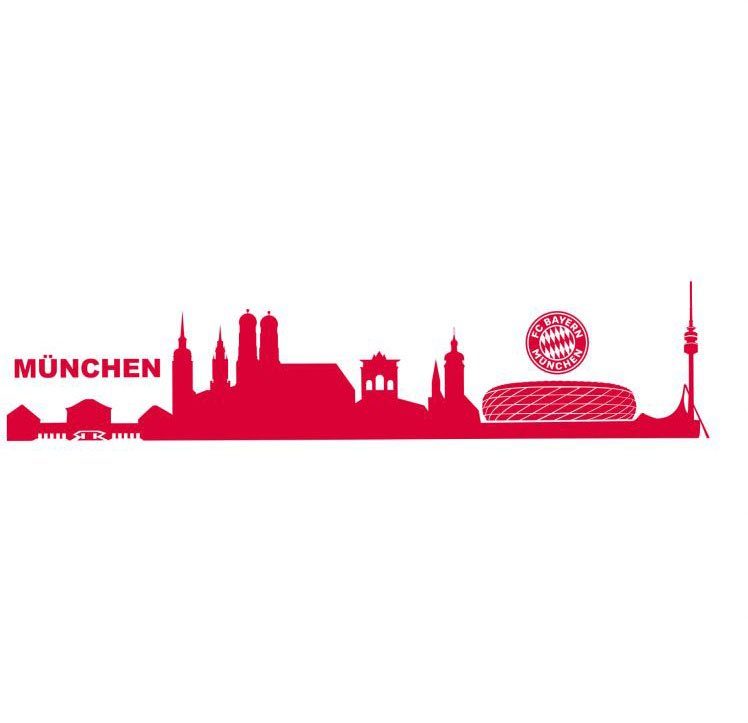 (1 St) Logo Wall-Art Skyline Wandtattoo München mit Fußball