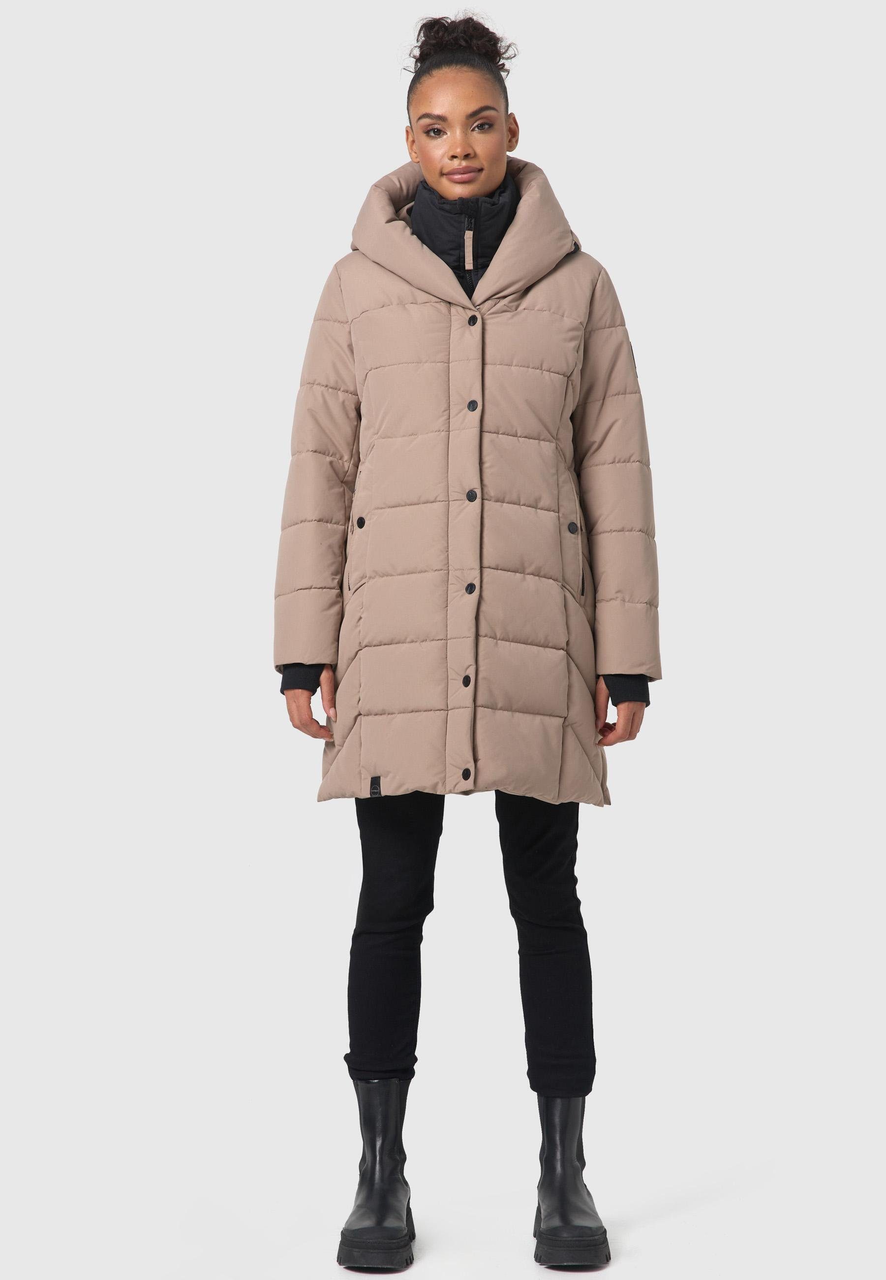 Navahoo Steppmantel Knutschilein Stylischer Damenmantel mit abnehmbarem Fleece-Kragen