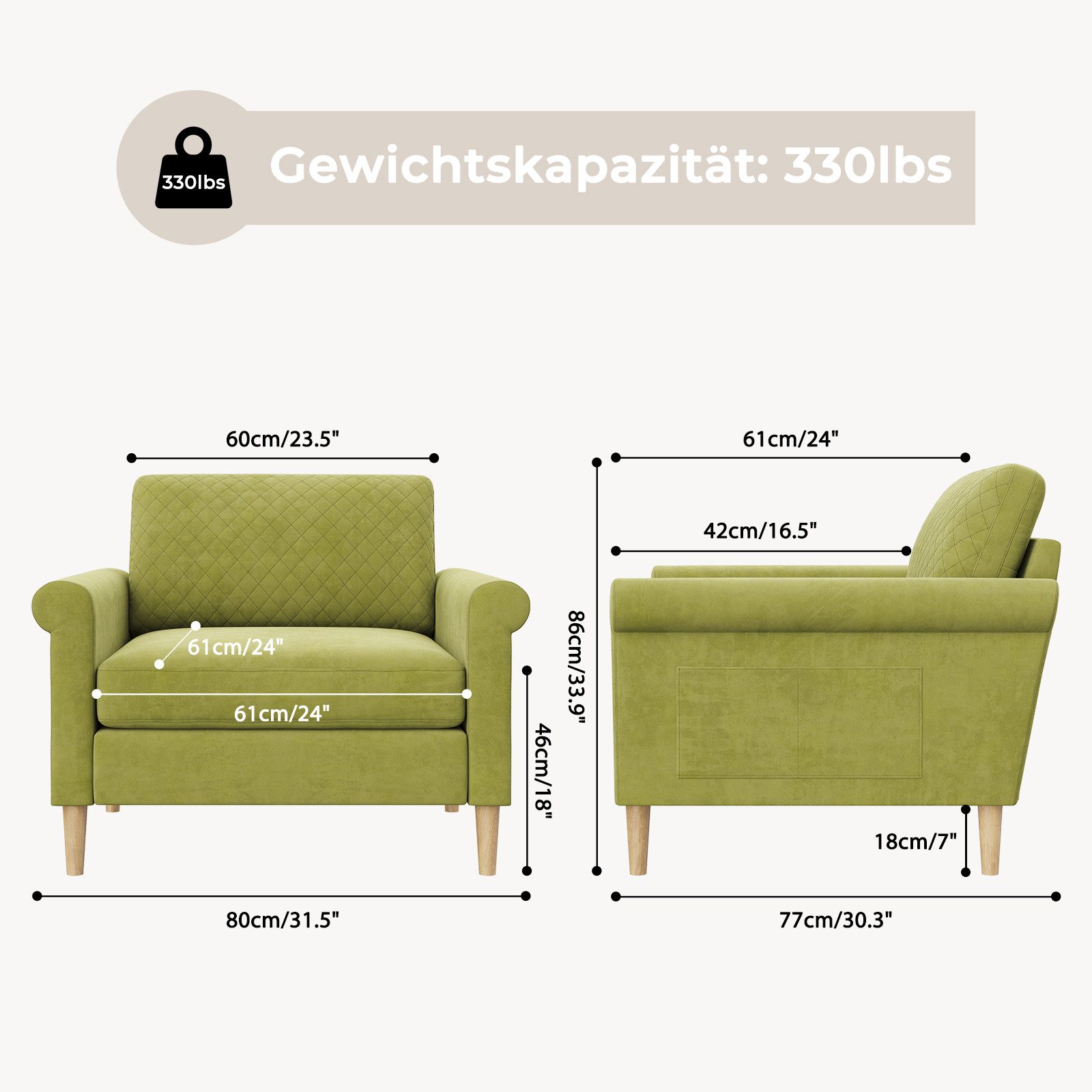 Vesgantti Relaxsessel Sofa 1 Sitzer Loungesofa günstig online kaufen