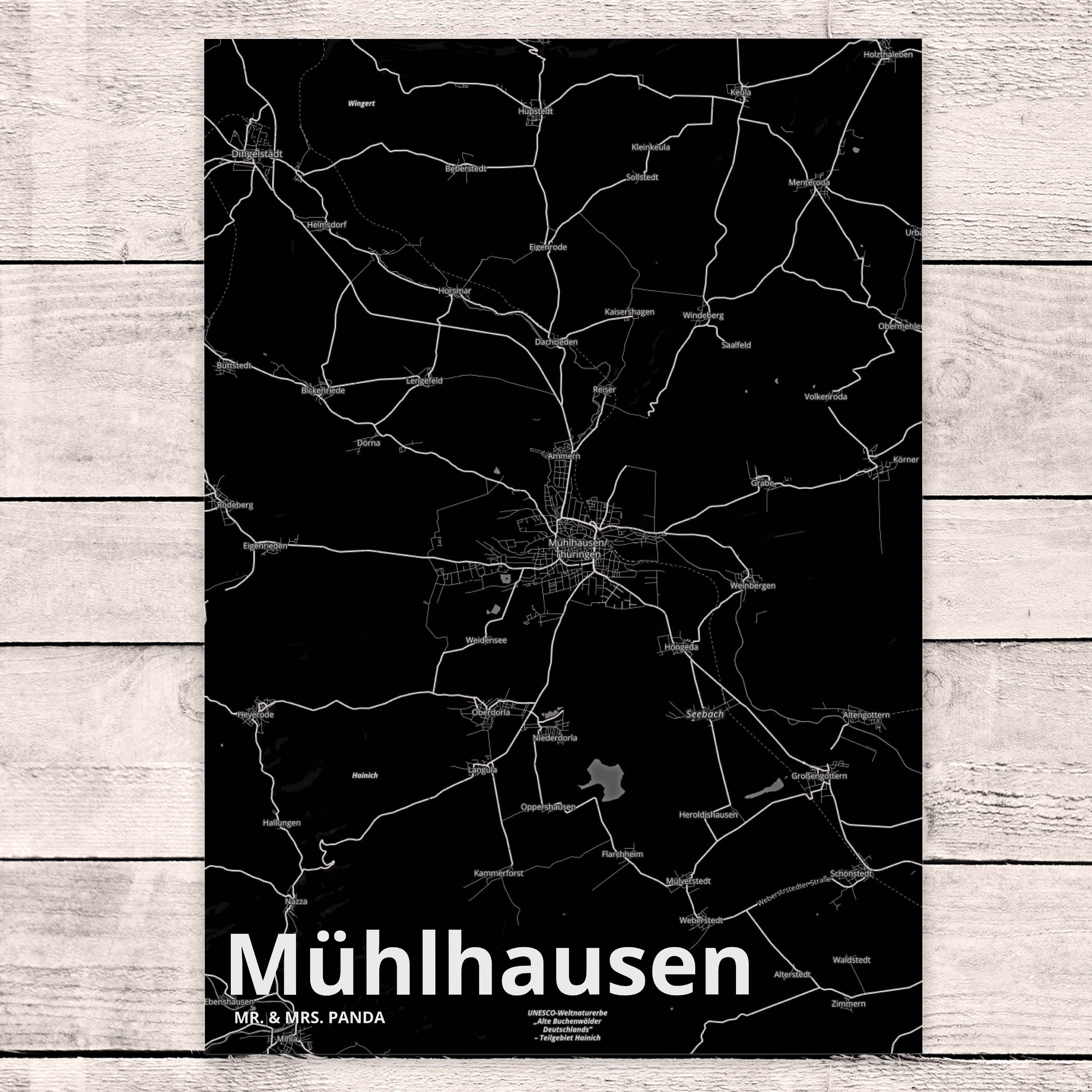 Geschenkkarte, Dorf, Postkarte Panda Mrs. Grußkarte, Stadt Mr. Städte, & Geschenk, Mühlhausen -