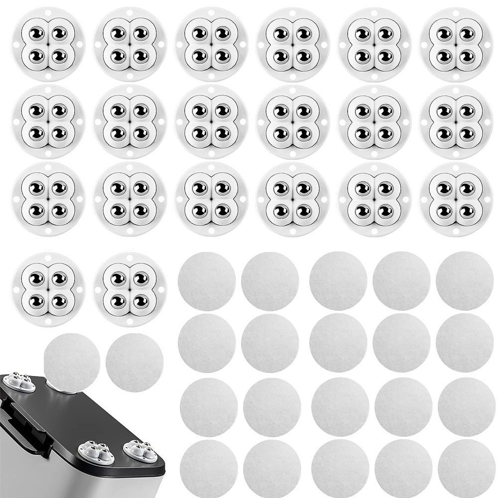 Möbelrolle 20 Mini-Kugelrollen zum Aufkleben mit 4 Stahlkugeln