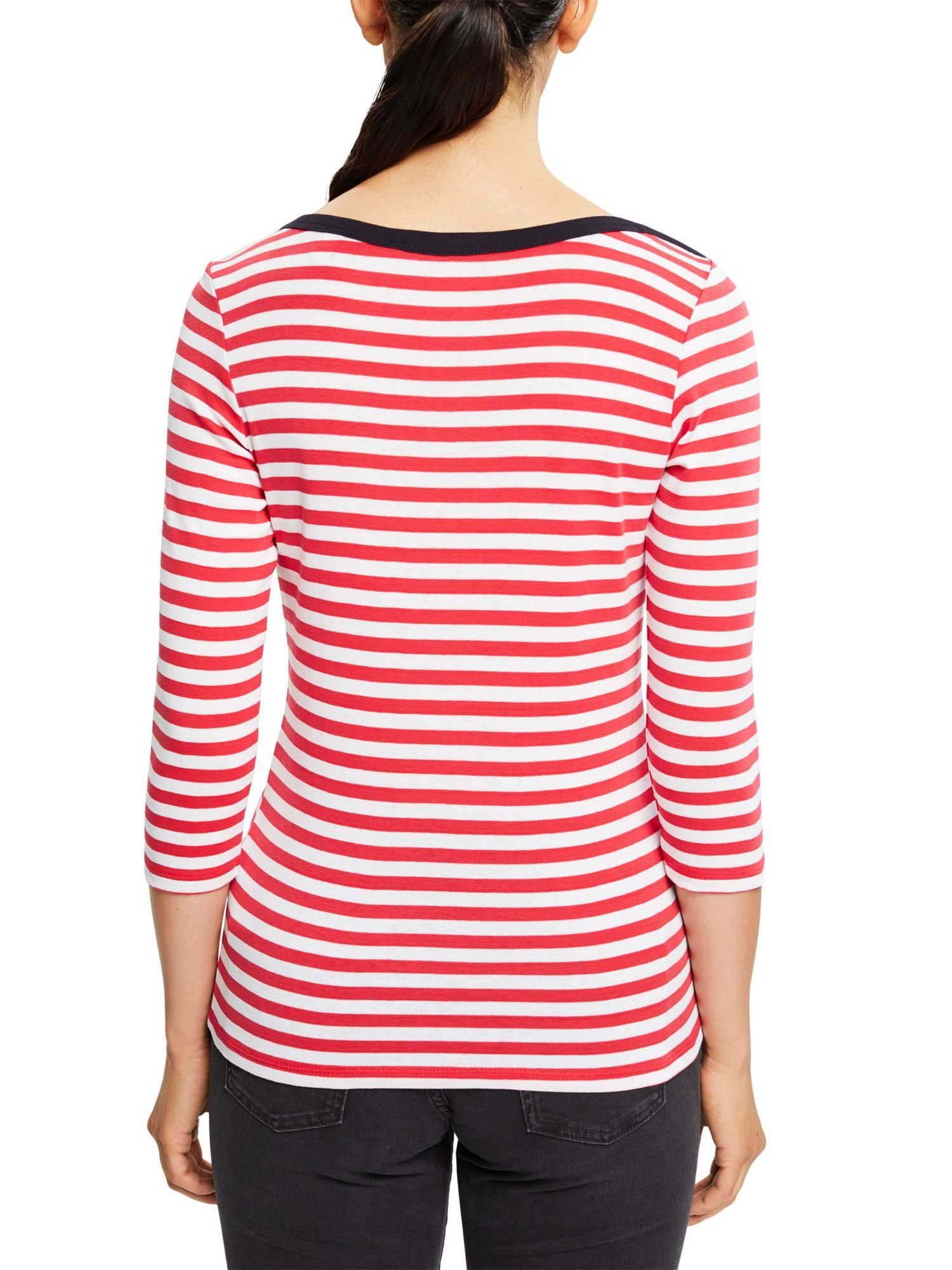 edc by Esprit U-Boot-Shirt in RED 3/4-Arm-Shirt Streifenoptik