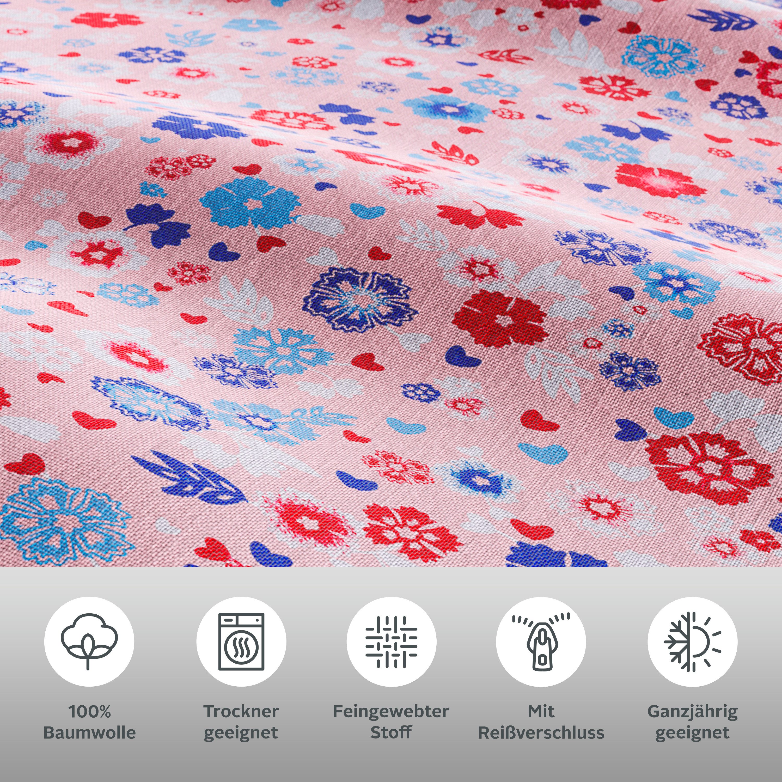 OTTO home Bettwäsche Mariby in Gr. 135x200, 155x220 cm u.a. Bettwäsche-Set mit Blumen, Renforcé, 2 teilig, mit feinem Blümchen Design, skandinavisch, romantisch – Bild 4 von 5