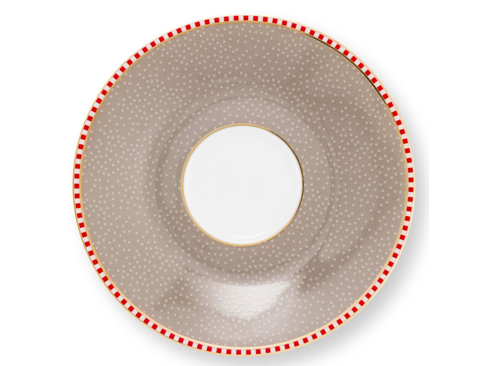 PiP Studio Espressotasse looming Tales Khaki Espressotasse mit Untertasse 0,12l, Porzellan