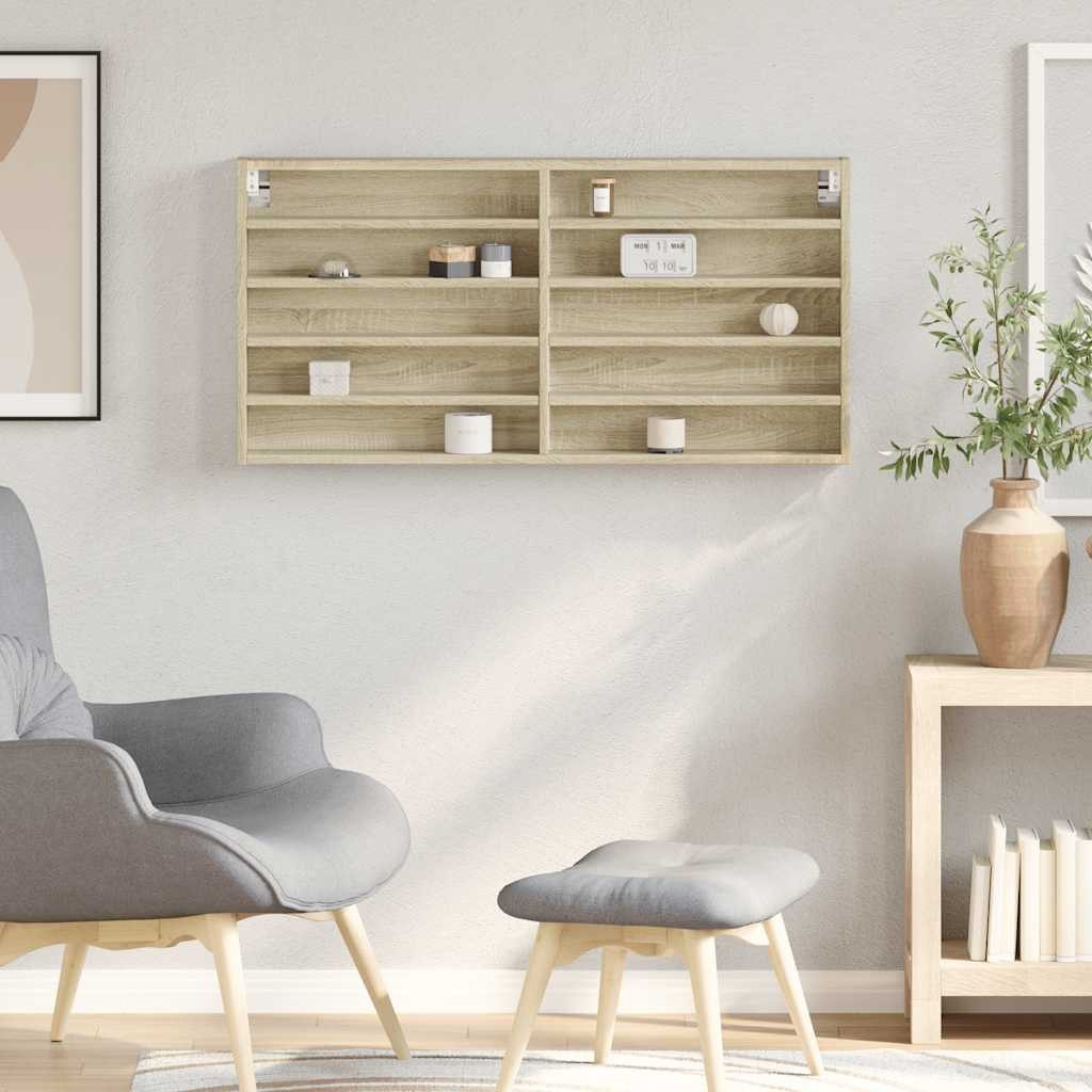 vidaXL Regal Vitrinenschrank Sonoma-Eiche 100x8,5x50 cm günstig online kaufen