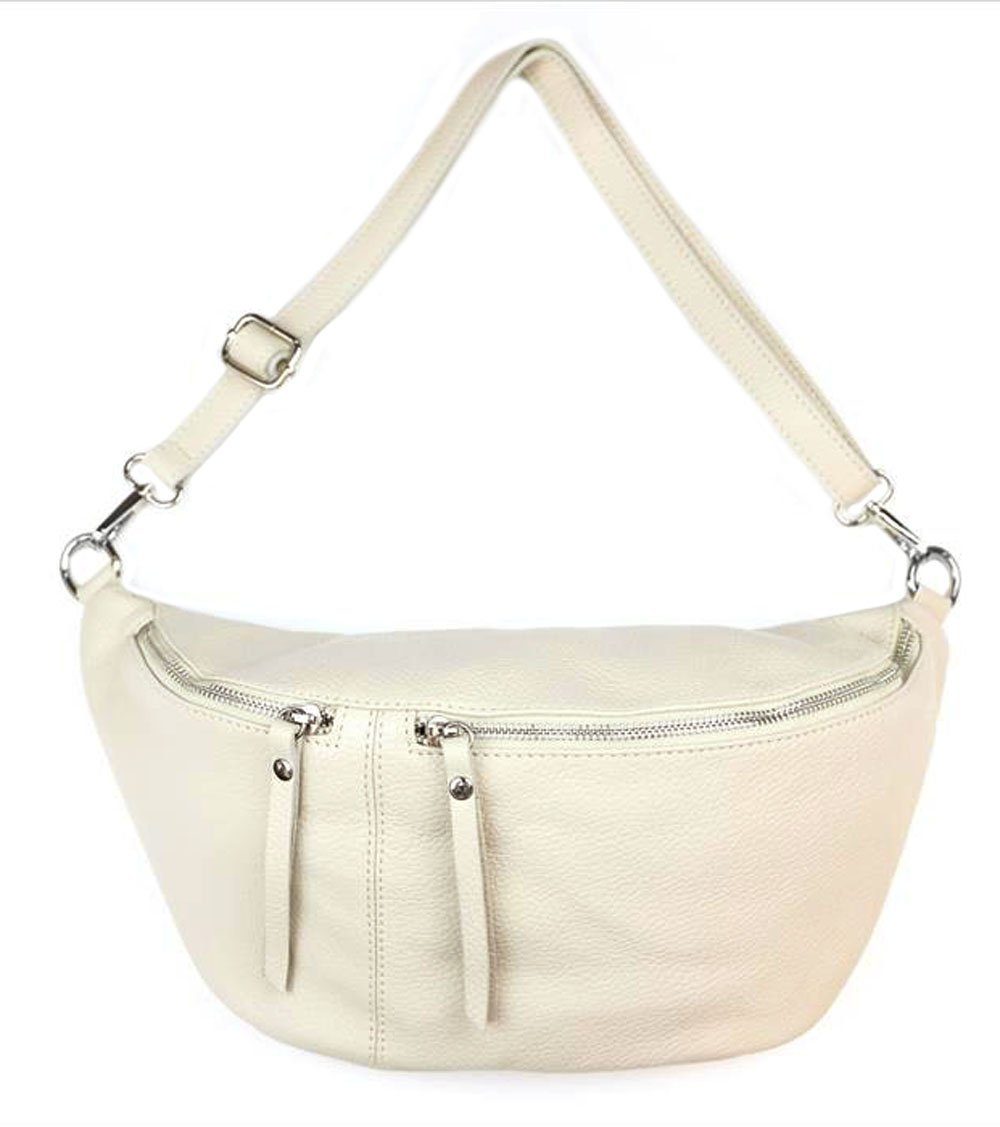 in Italy echt echt made Italy, Leder XXL Leder, Sa-Lucca Bauchtasche Bauchtasche made Crossbag in Bodybag beige