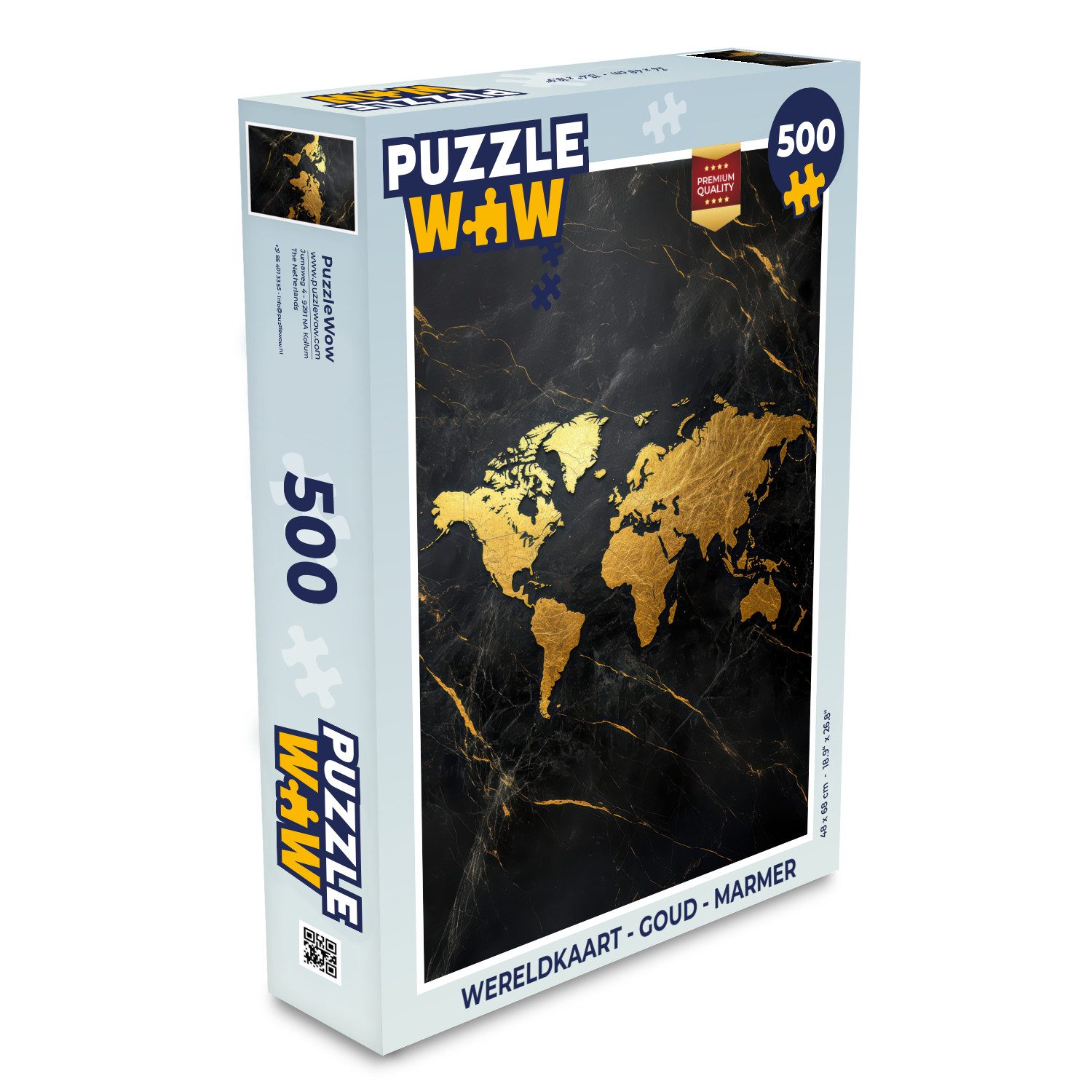 Puzzle Weltkarte - Gold - Marmor