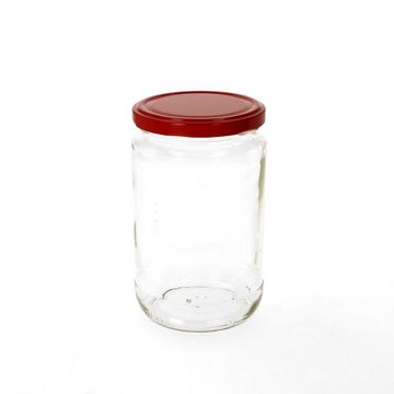MamboCat Einmachglas 6er Set Rundglas 720 ml To 82 Piros Deckel incl. Rezeptheft, Glas