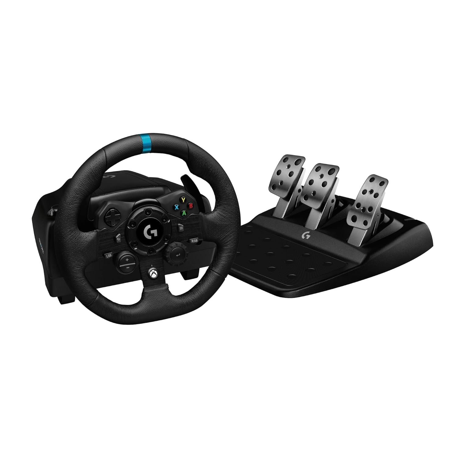 Logitech G923 Driving Force Rennlenkrad + Pedal USB Gaming-Lenkrad (Set, für PC & XBOX SERIES X/S XBOX ONE)