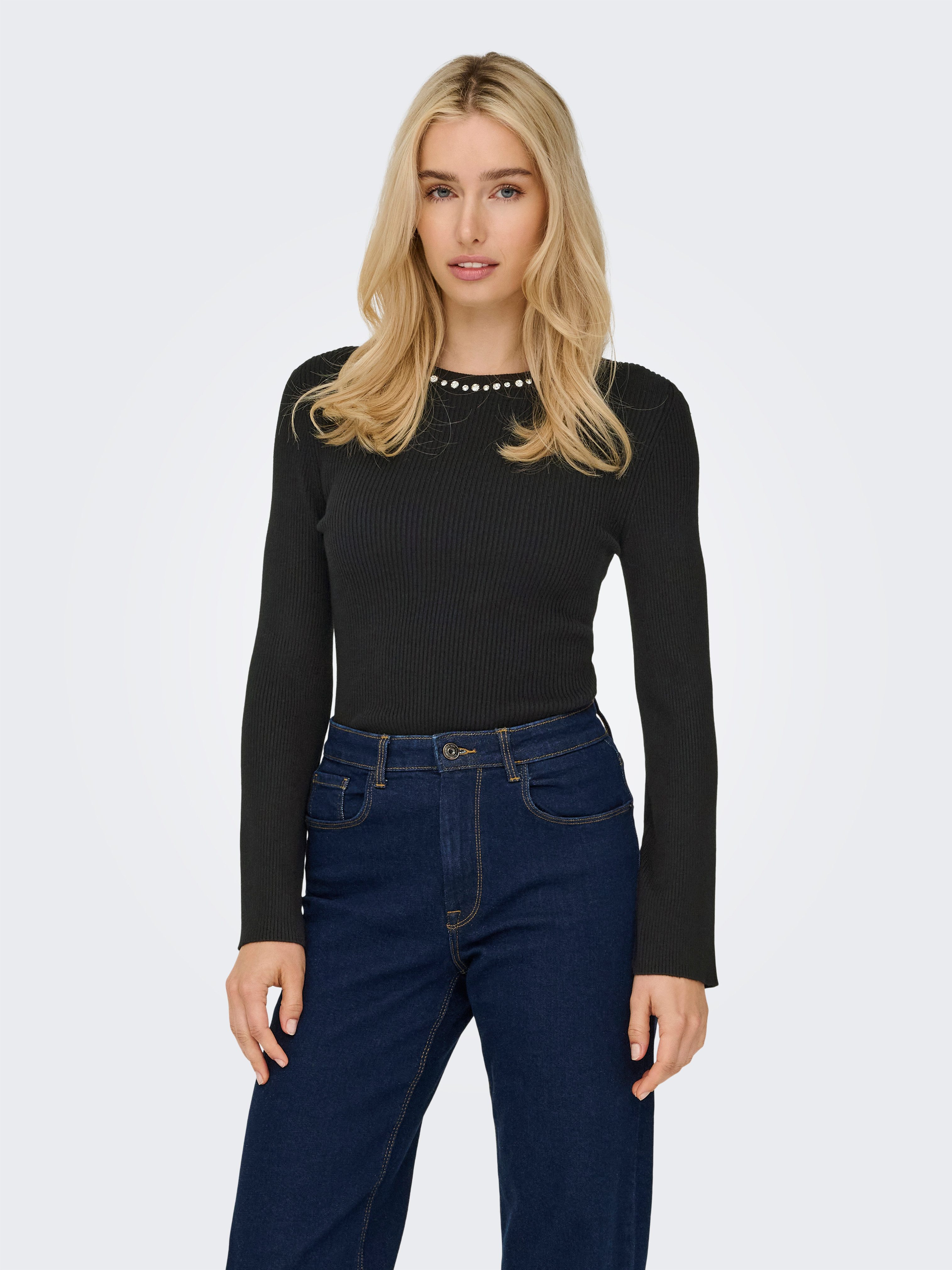 ONLY Rundhalspullover ONLNATASCHA LS BLING O-NECK CC KNT günstig online kaufen