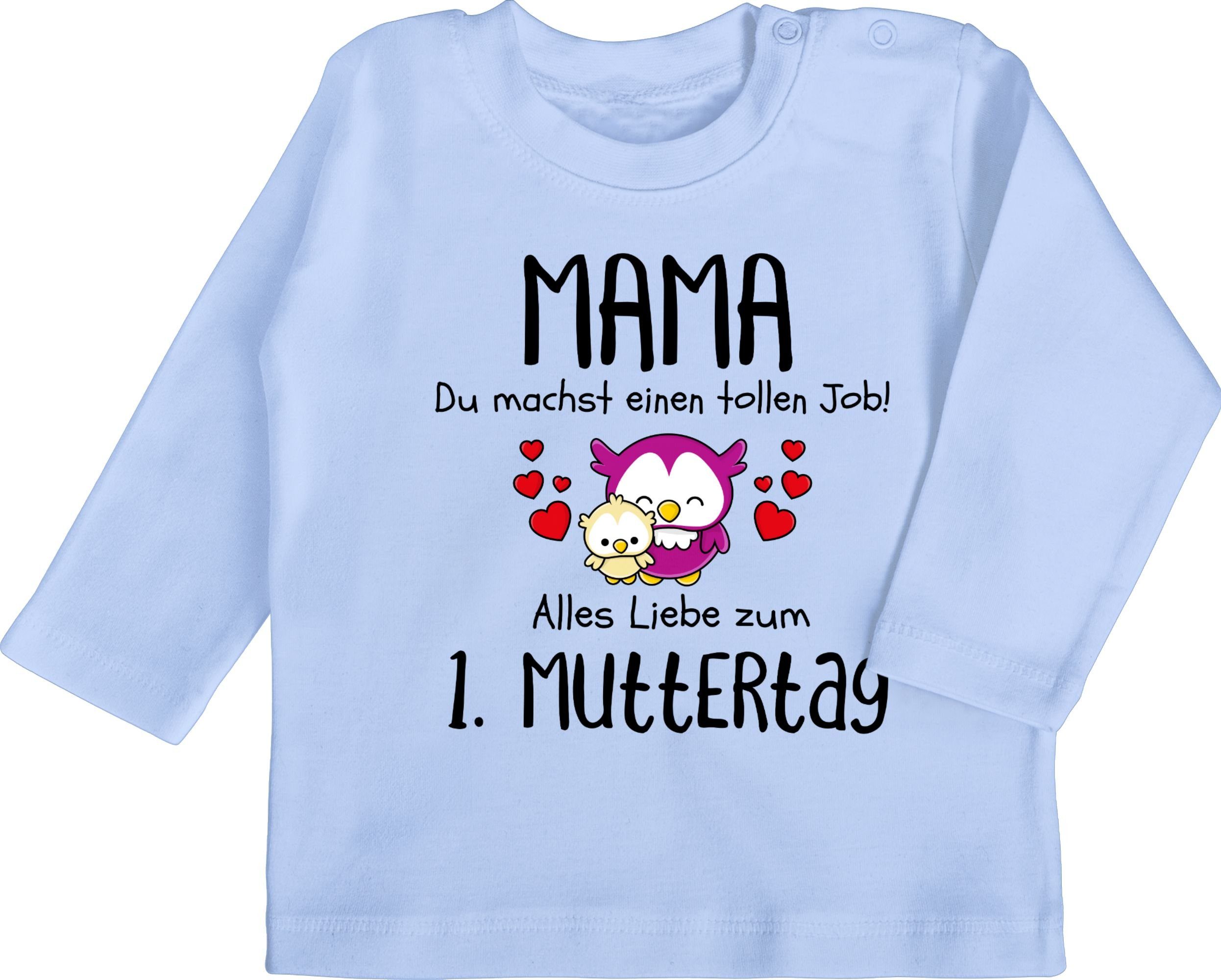 Shirtracer T-Shirt Mama - 1. Muttertag Erster Muttertagsgeschenk 1 Babyblau