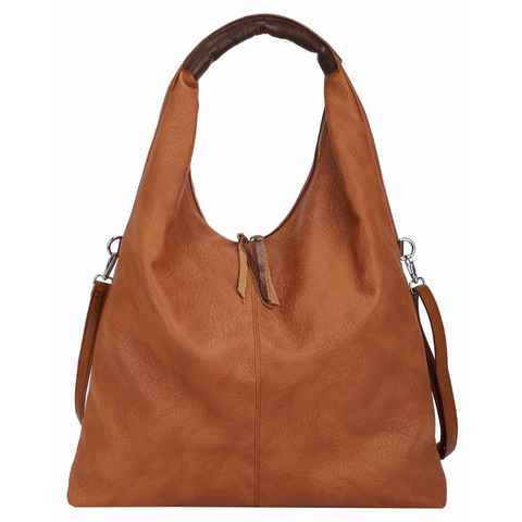 ITALYSHOP24 Schultertasche XXL Damen Tasche Shopper Hobo Bag Freizeittasche Weekender Reisetasche, Urlaub Handtasche, Henkeltasche, Umhängetasche, Beuteltasche, Leicht