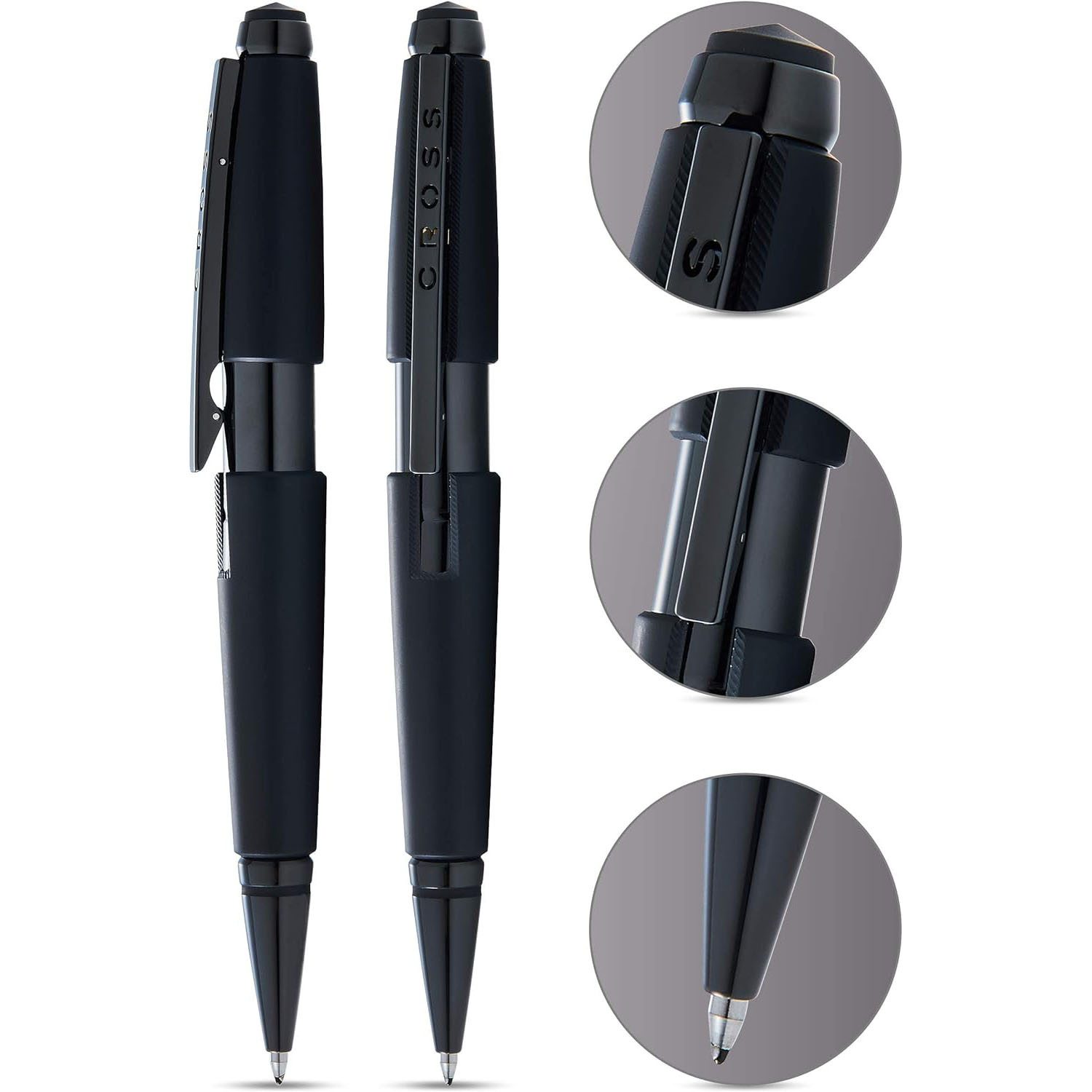 CROSS-USA Tintenroller CROSS Rollerball Edge Mattschwarz, PVD, mit Gel-Mine