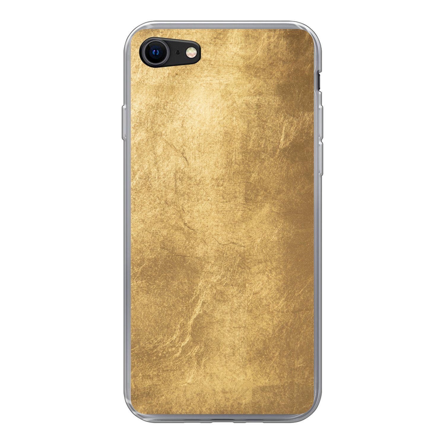 MuchoWow Handyhülle für Apple iPhone 7 Licht fällt auf eine goldene Wand, Smartphone-Bumper, Print, Handy Schutzhülle Dünn
