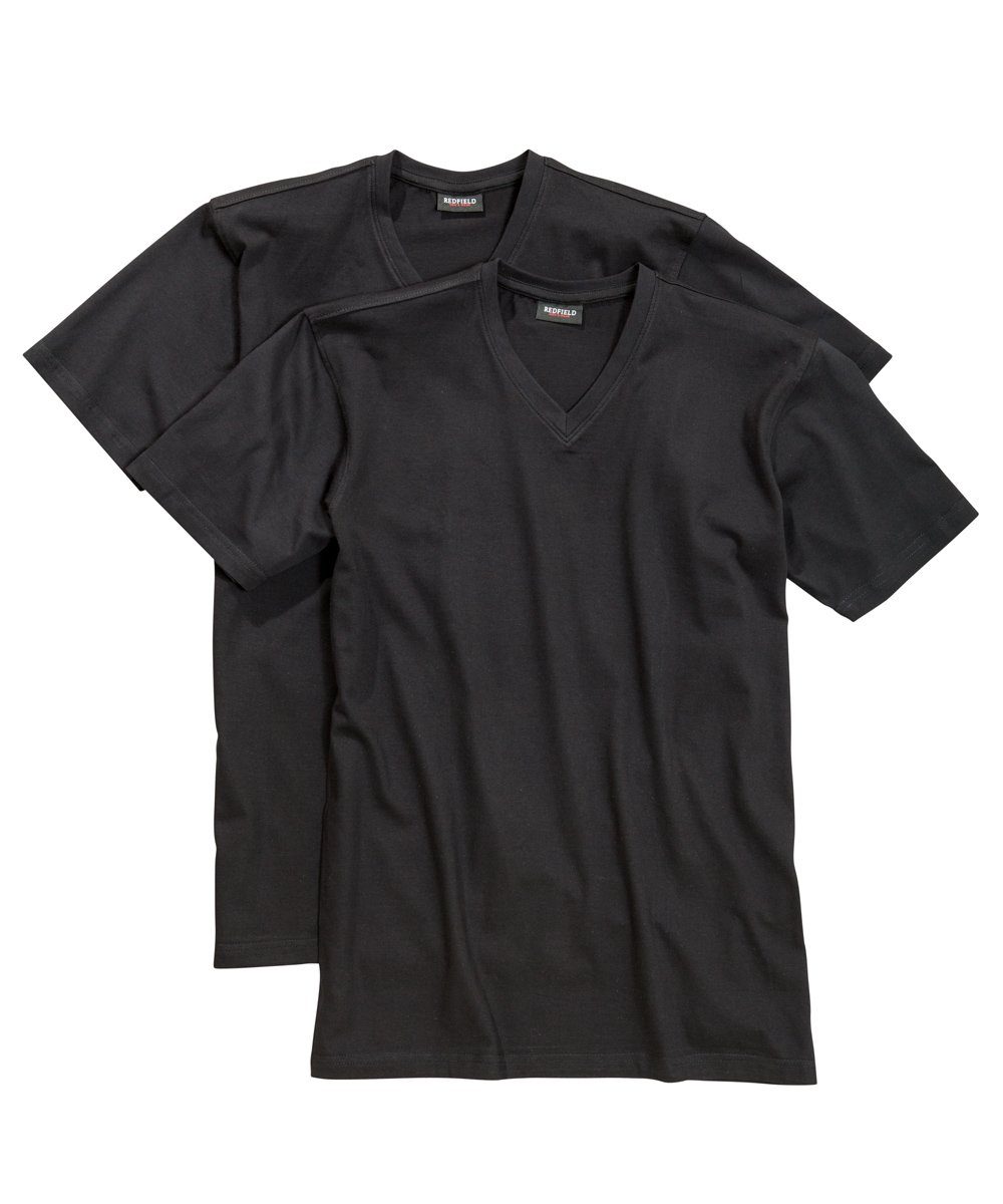 redfield V-Shirt T-Shirt Doppelpack mit V-Neck von Redfield in schwarz