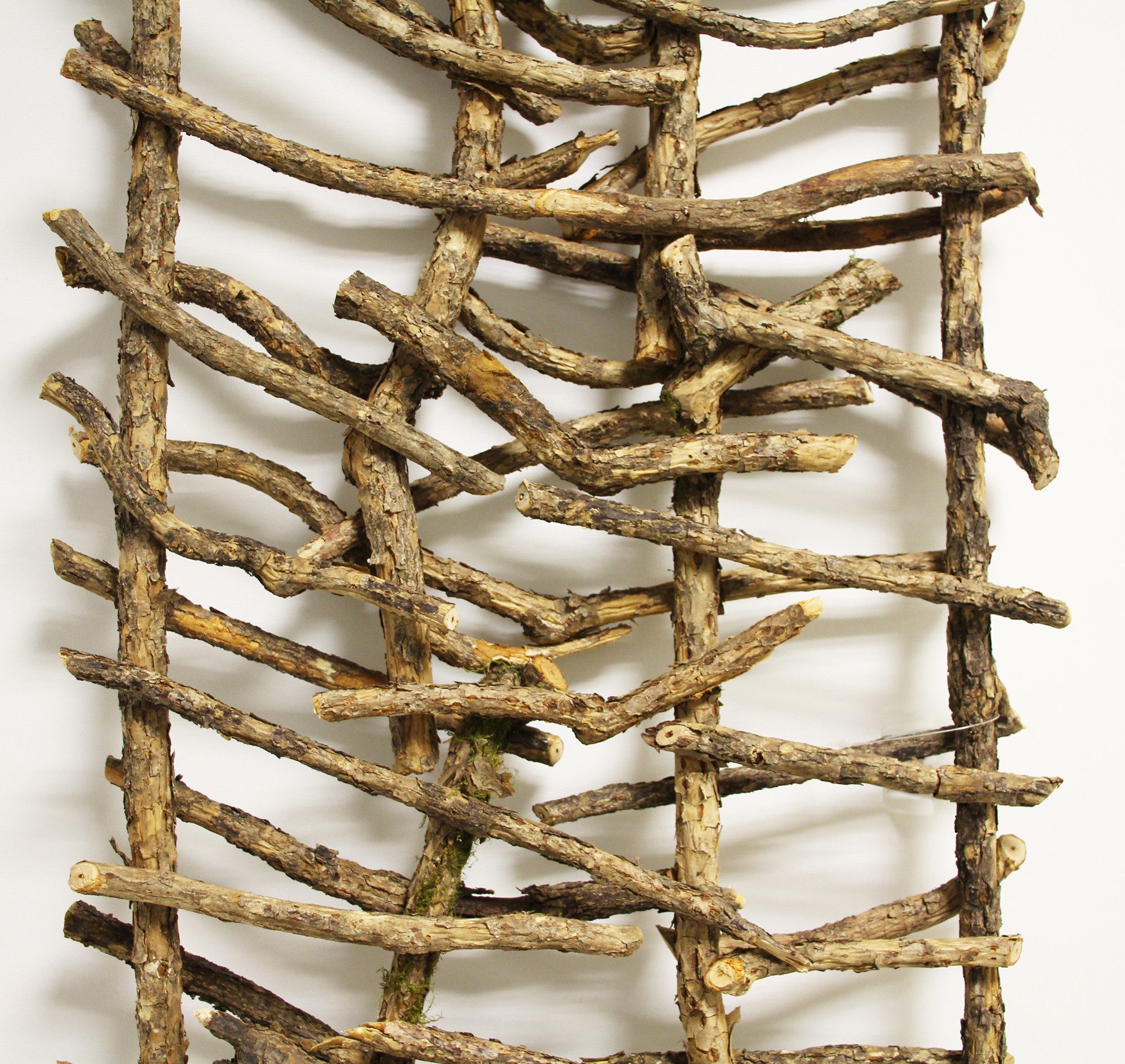 Dekoleidenschaft Dekoobjekt "Rustikal" aus Rattan & Holz, 40x108 cm, Raumteiler, Paravent, (1 St), Hängedeko, Wandschmuck - Jedes Stück ein Unikat