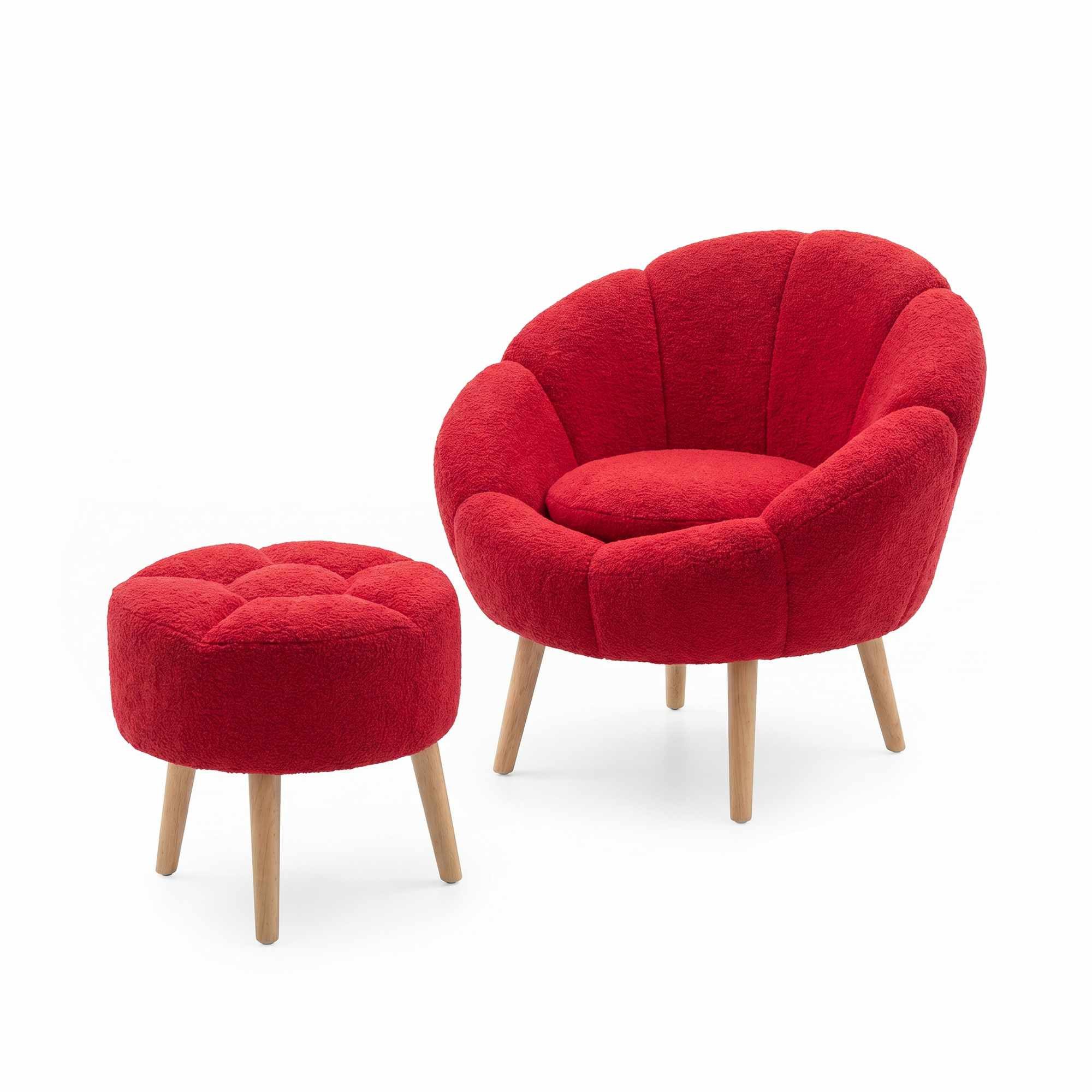 Skye Decor Pouf Bliss-Lida (Set, 2-St., 1 Stühl 1 Pouf), Mit Wellsoft-Bezug