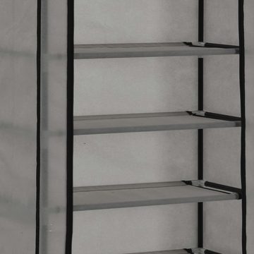 furnicato Schuhschrank mit Abdeckung Grau 57 x 29 x 162 cm Stoff
