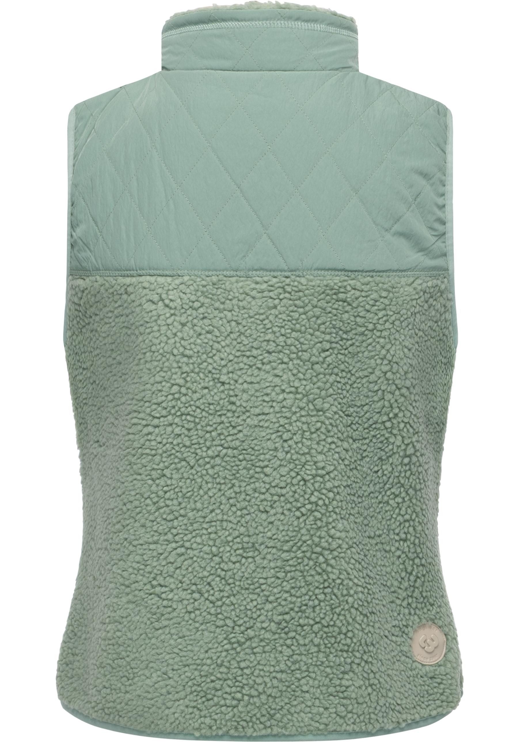Ragwear Plüschweste Junkin Bonded warme Damen Weste aus Materialmix mit Teddy-Fleece