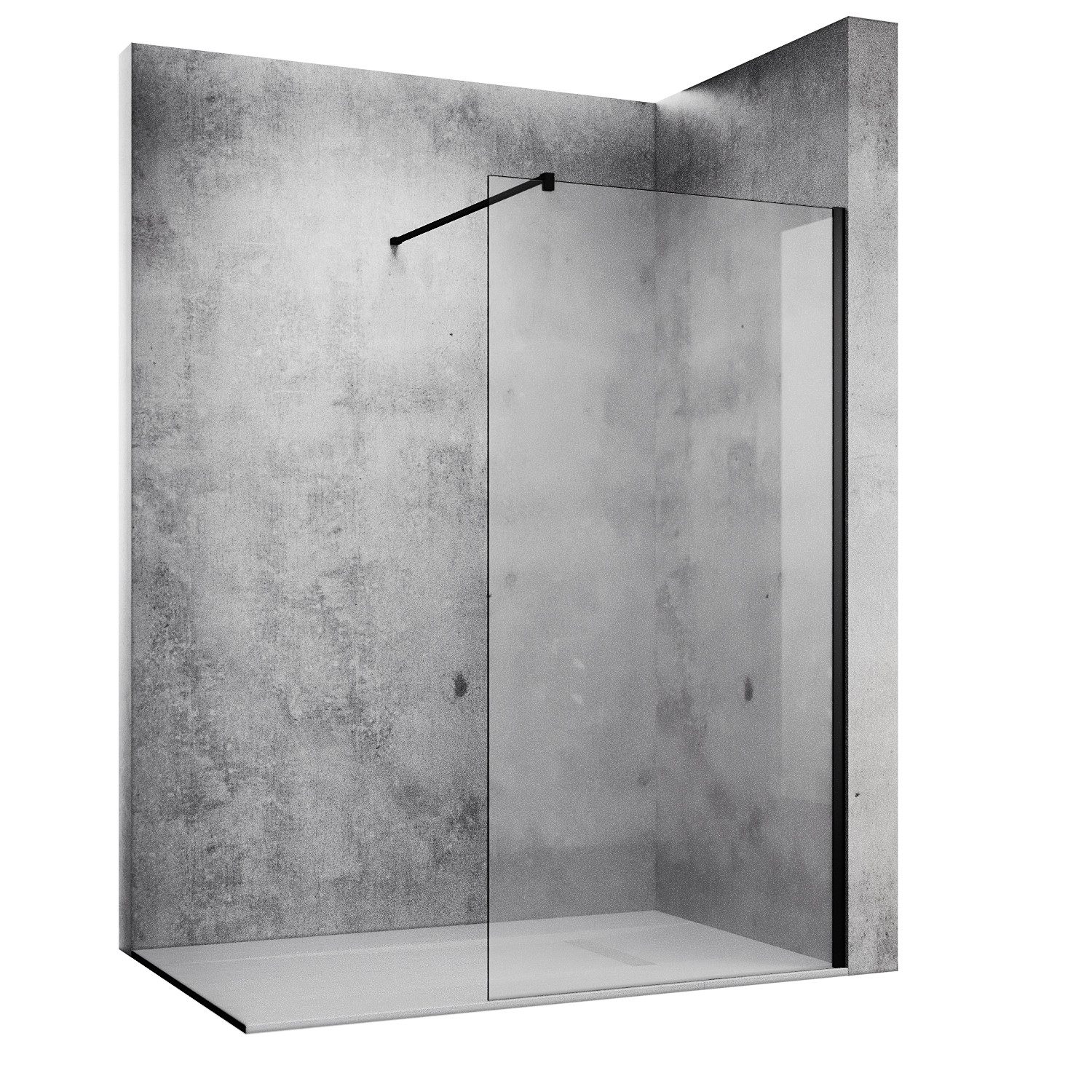 SONNI Walk-in-Dusche 80cm--140cm Duschabtrennung, schwarz,Walk in günstig online kaufen
