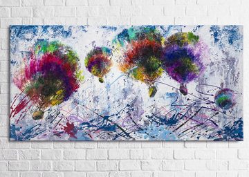 YS-Art Gemälde Freiflug, Landschaft, Wandbild Heißluftballons auf Leinwand Bild Handgemalt Abstrakt