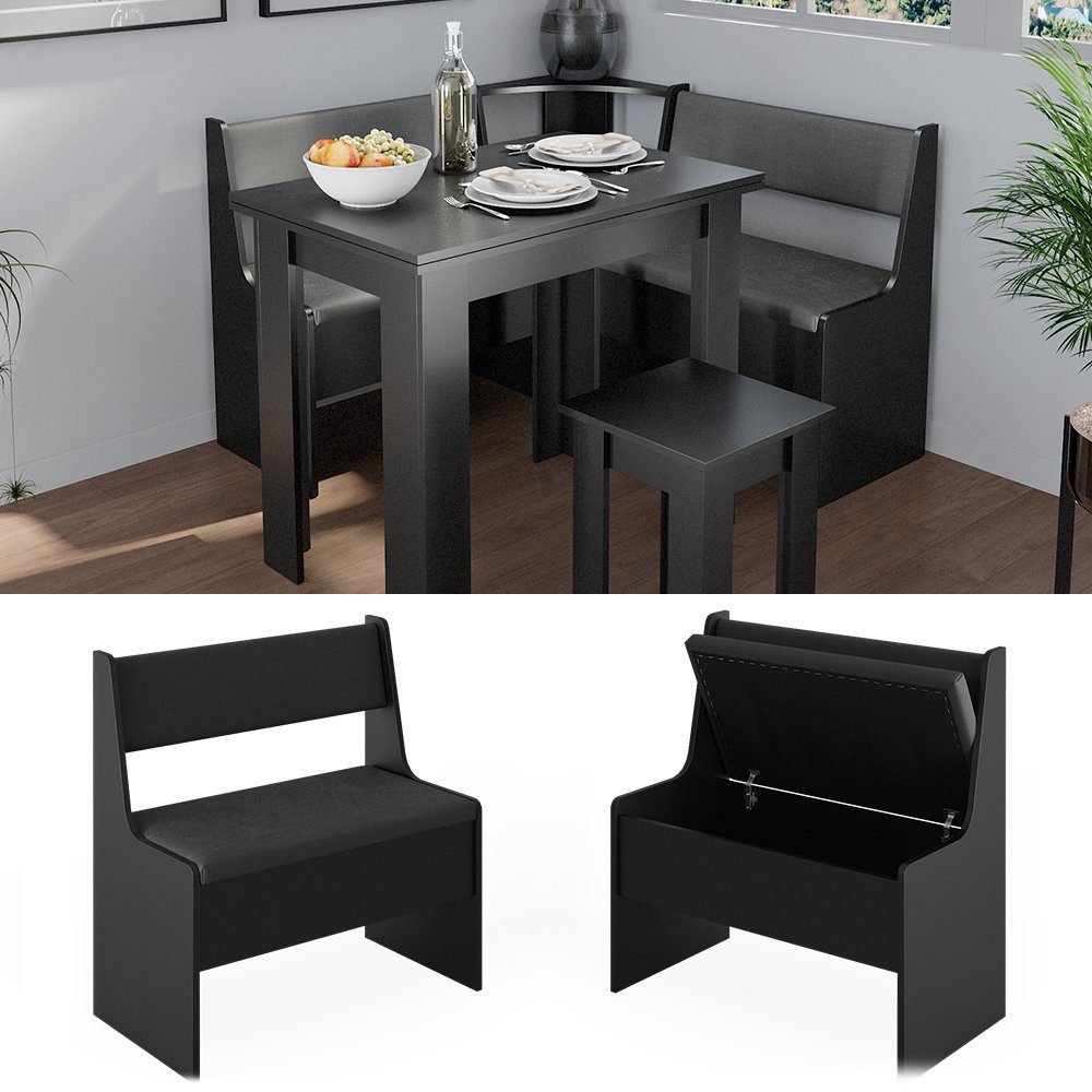 Vicco Sitzbank Roman, Schwarz, 76.6 x 41.5 cm (1-St)