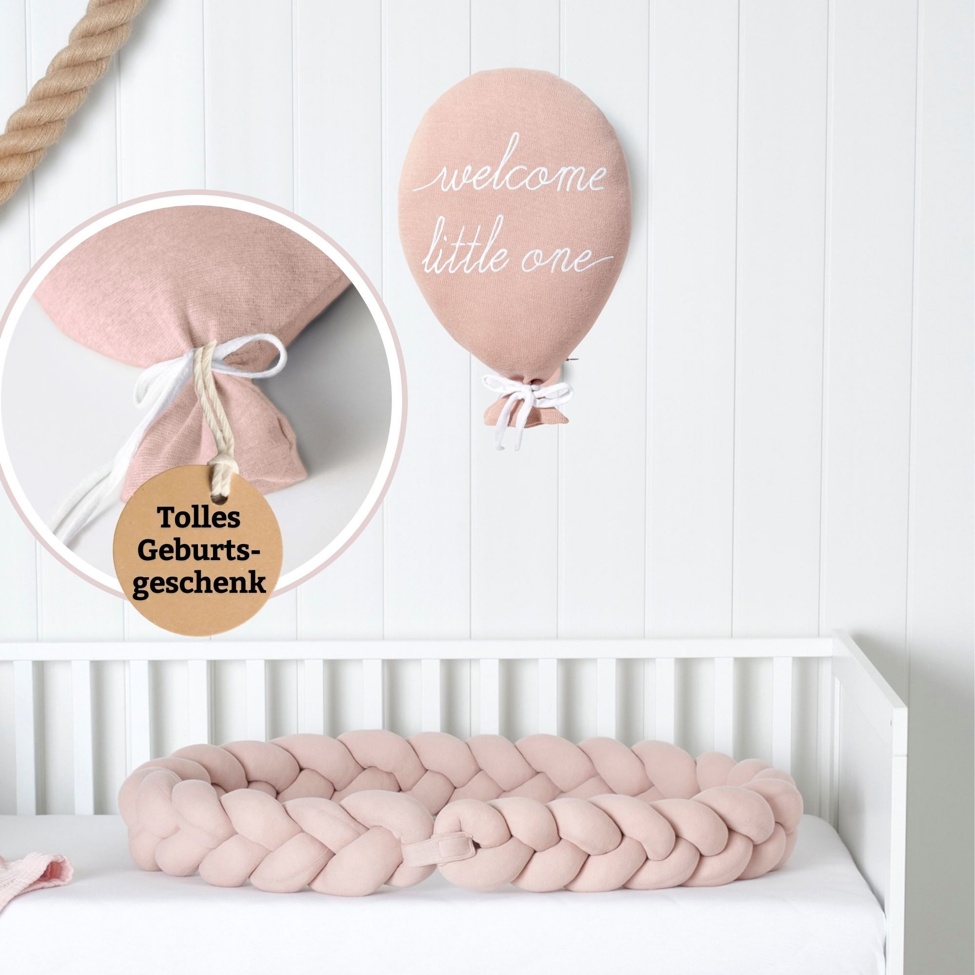Nordic Coast Company Wimpelkette, Babyzimmer Kinderzimmer Wanddeko Geschenk Geburt Taufe Geburtstag