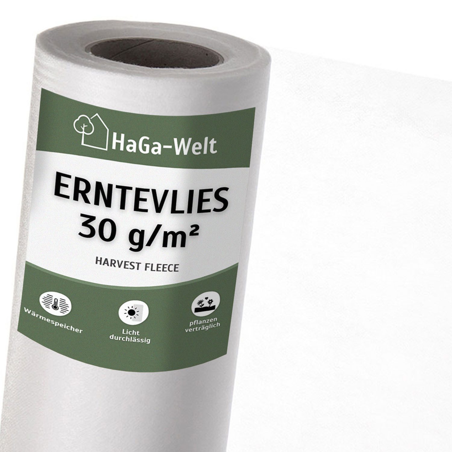 HaGa Bodenschutzvlies ABDECKVLIES 30g/m² 1,6m (Meterware) Erntevlies, Ernte-Verfrühungsvlies, Frostschutzvlies, UV beständig, Wachstumvlies