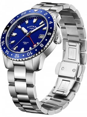 ROTARY Quarzuhr Rotary GB05108/05 Henley GMT Herren 41mm 10ATM