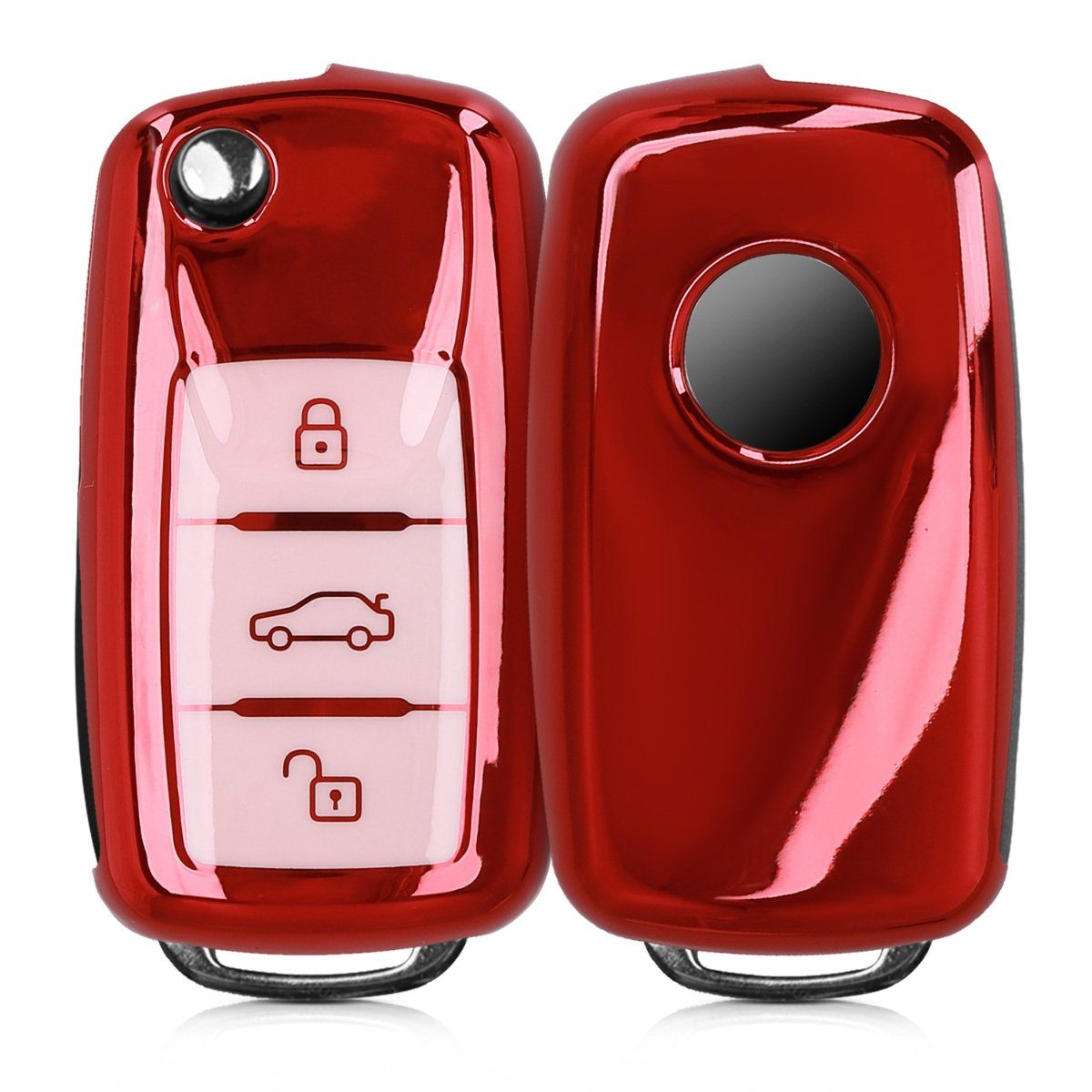 kwmobile Schlüsseltasche Autoschlüssel Hülle für VW Skoda Seat, TPU  Schutzhülle Schlüsselhülle Cover, weiches und elastisches TPU Silikon Auto  Schlüssel Case
