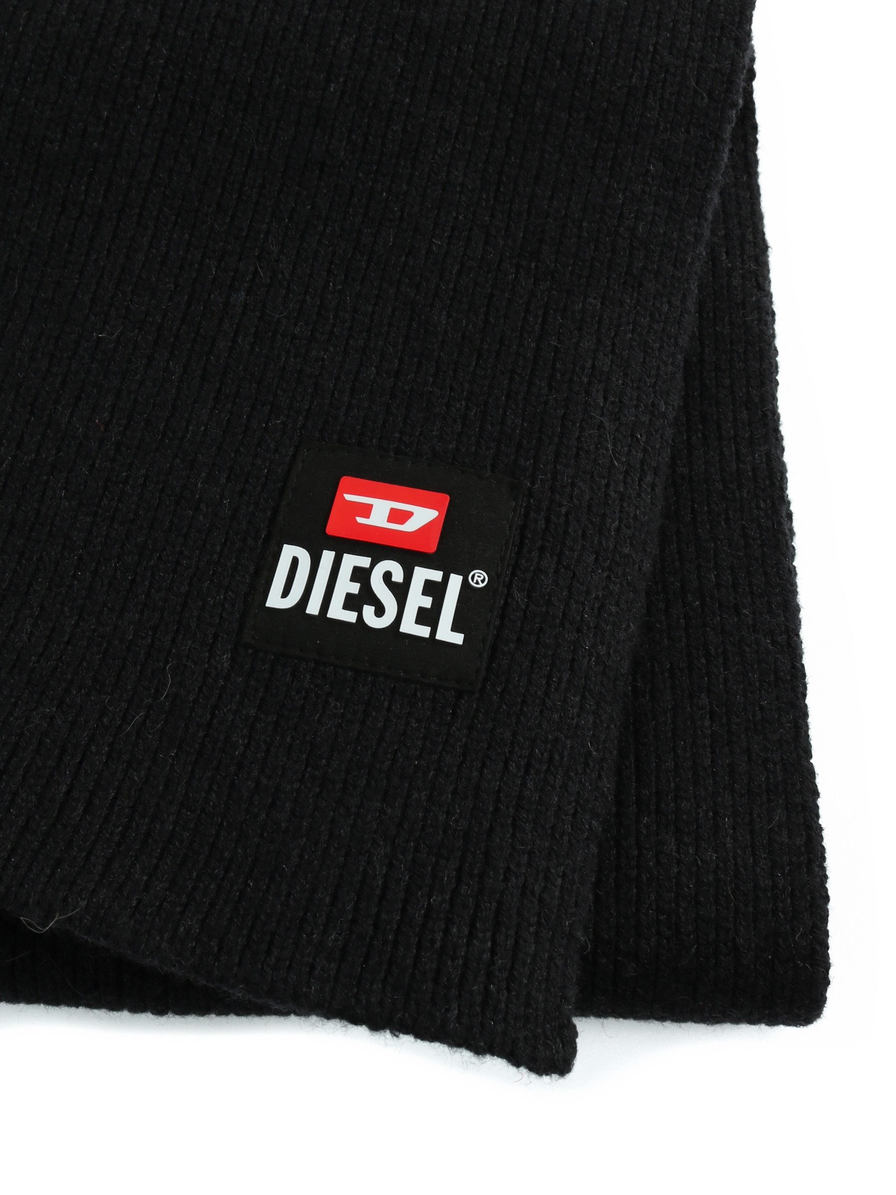 Diesel Wollschal K-CODER-PATCH, Weicher Unisex Winterschal, Strickschal, 165 x 25 cm