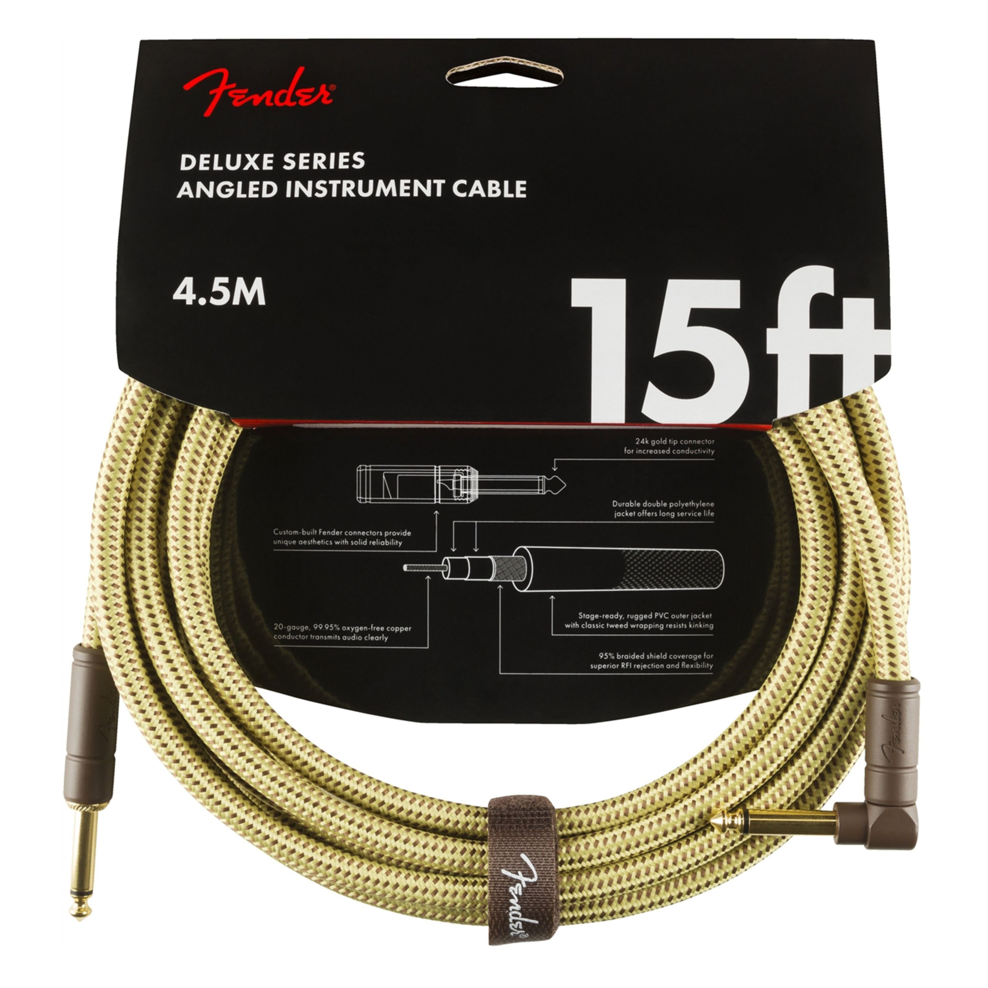 Fender Instrumentenkabel, Deluxe Tweed Instrument Cable 4,5 m - Instrumentenkabel