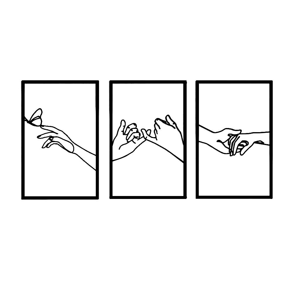 NUODWELL Wanddekoobjekt Minimalistische Linien Wanddeko,Körper Handform Met günstig online kaufen