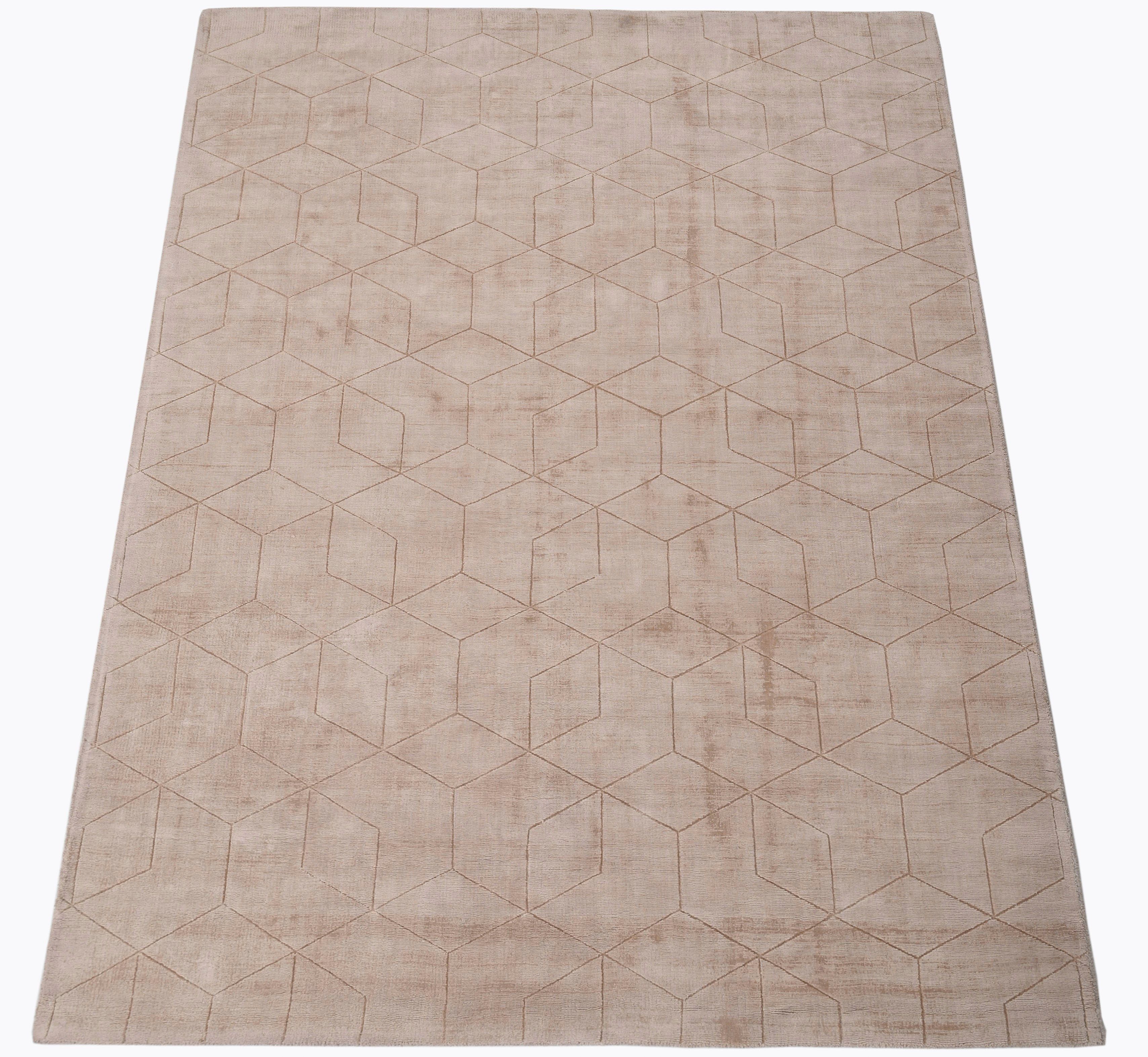 Teppich Manju, home, in mm, Kurzflorteppich Seiden-Optik glänzender sand my elegant 10 rechteckig, Höhe