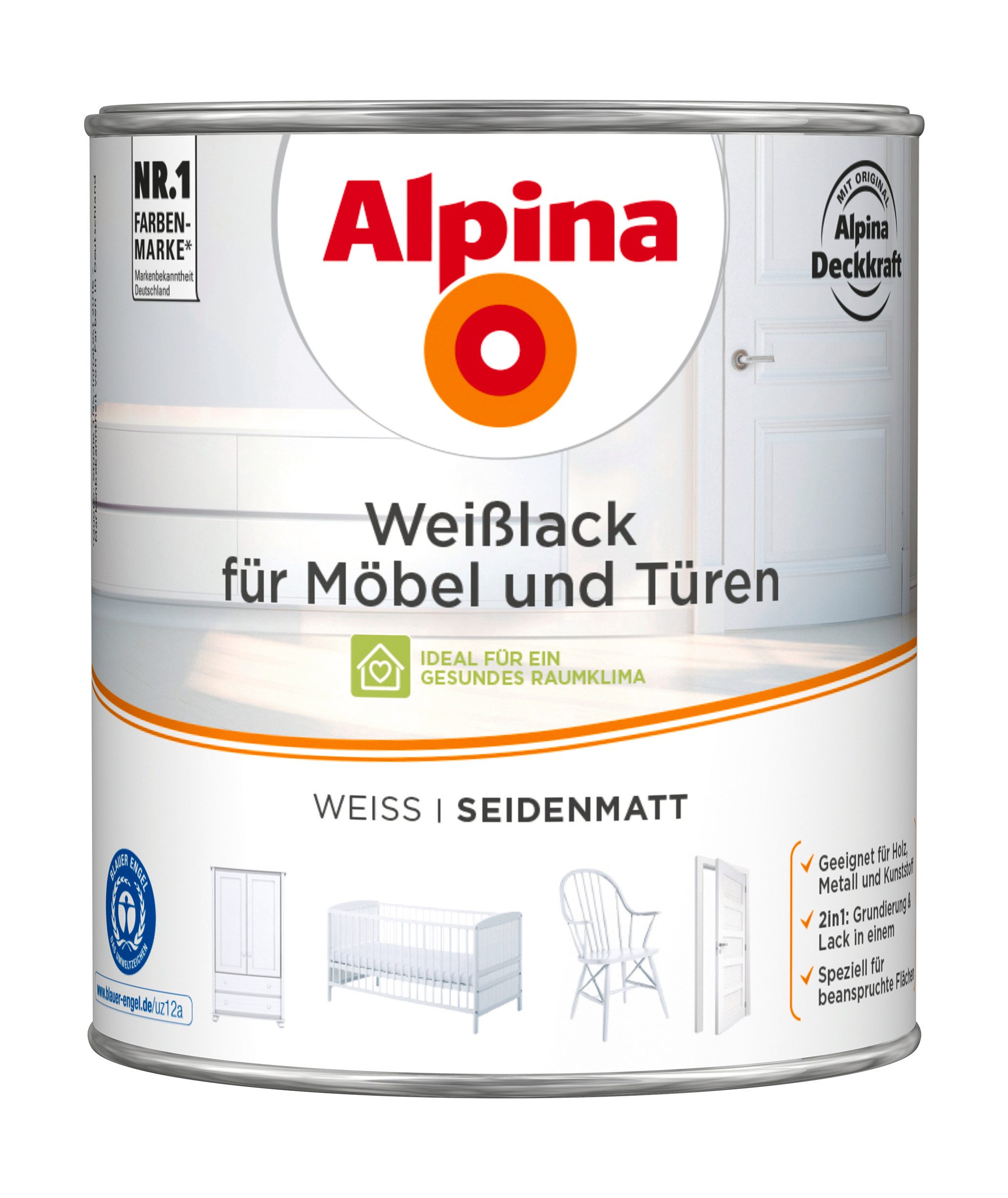 Alpina Weißlack Weißlack für Möbel und Türen