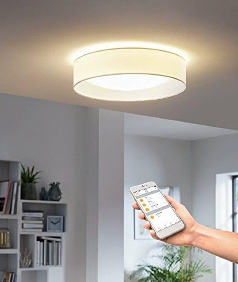 EGLO Deckenleuchte PALERMO Deckenleuchte Rund LED Creme Osram LIGHTIFY Steuerung, per Osram LIGHTIFY-App steuerbar, LED fest integriert, Farbwechsel