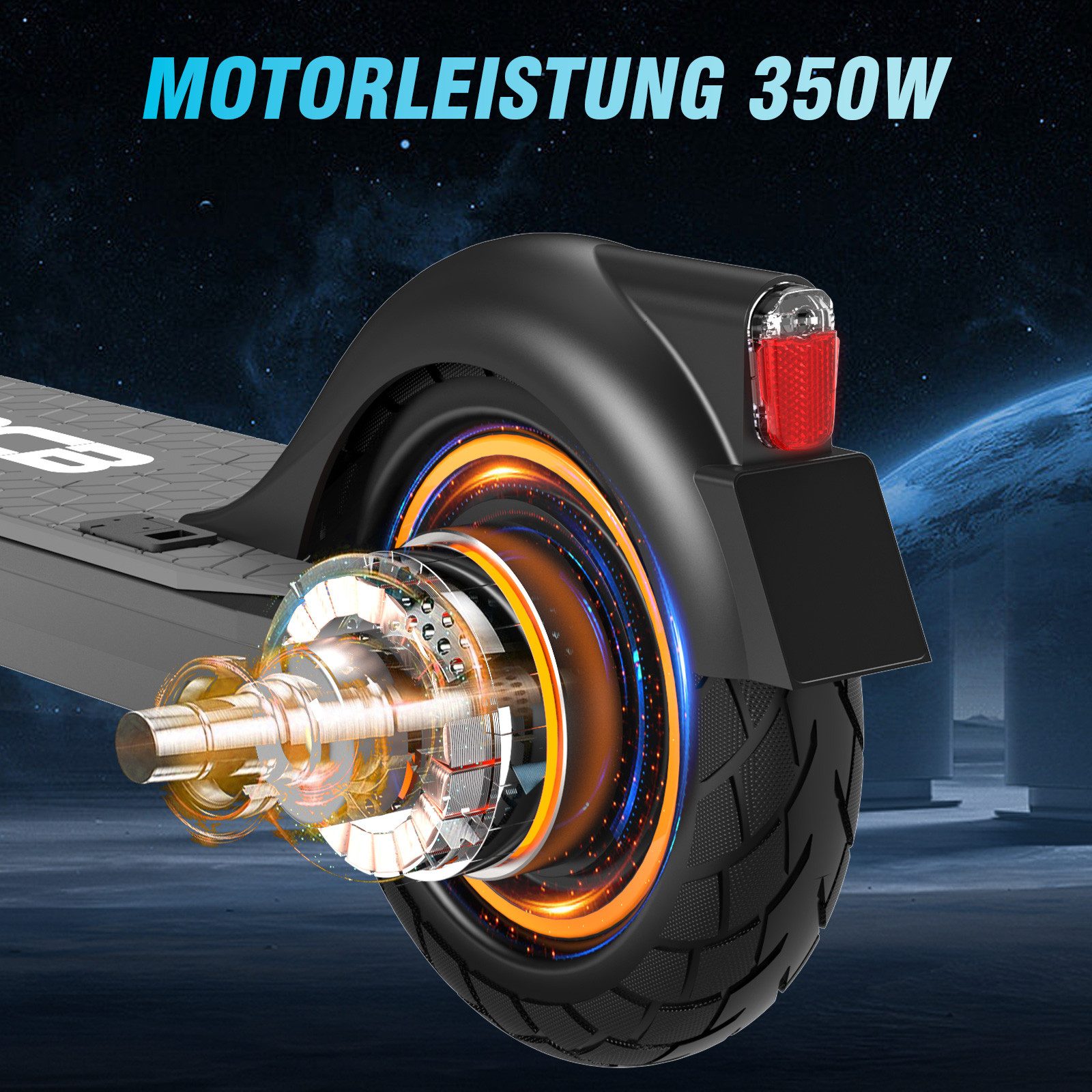 RCB TECH E-Scooter EV10Z mit Straßenzulassung (ABE), faltbar, bequeme Stoßdämpfung, APP, 350 W, 20,00 km/h, (1 tlg), Reichweite 35-40 km, mit Straßenzulassung, APP