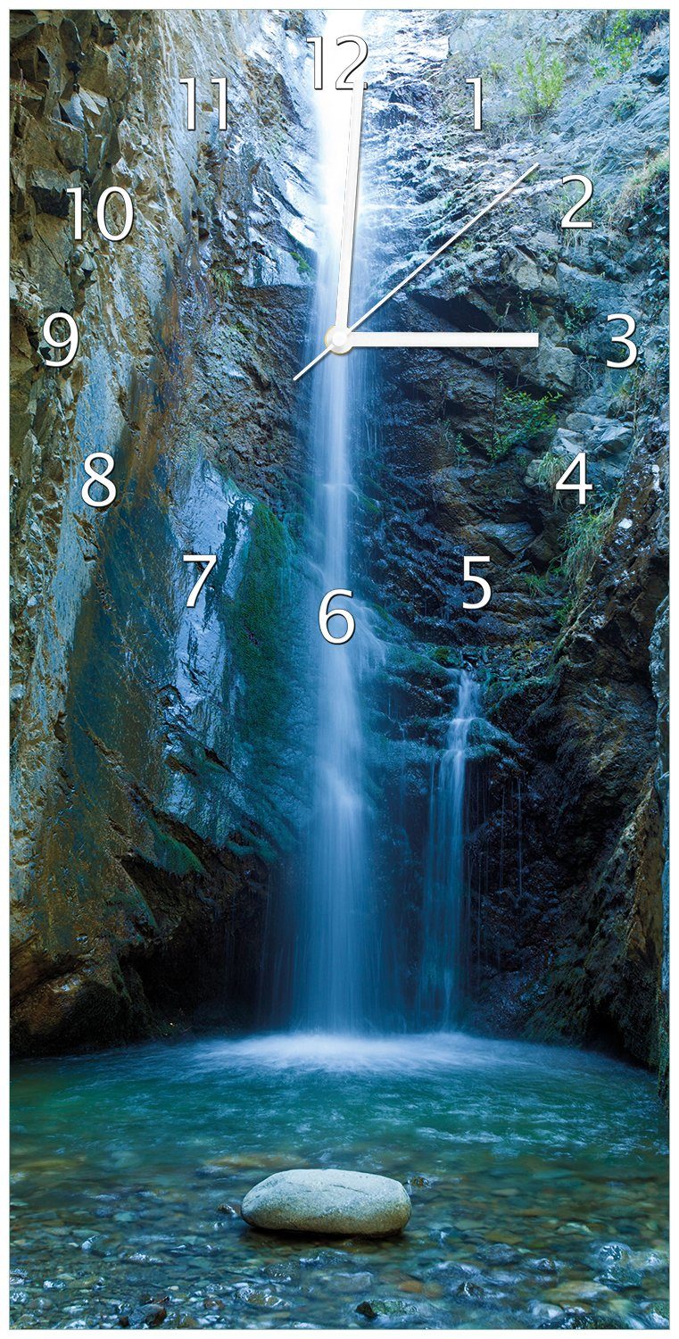 bei Sonneneinfall aus Wanduhr Acryl) Wasserfall Wallario (Uhr