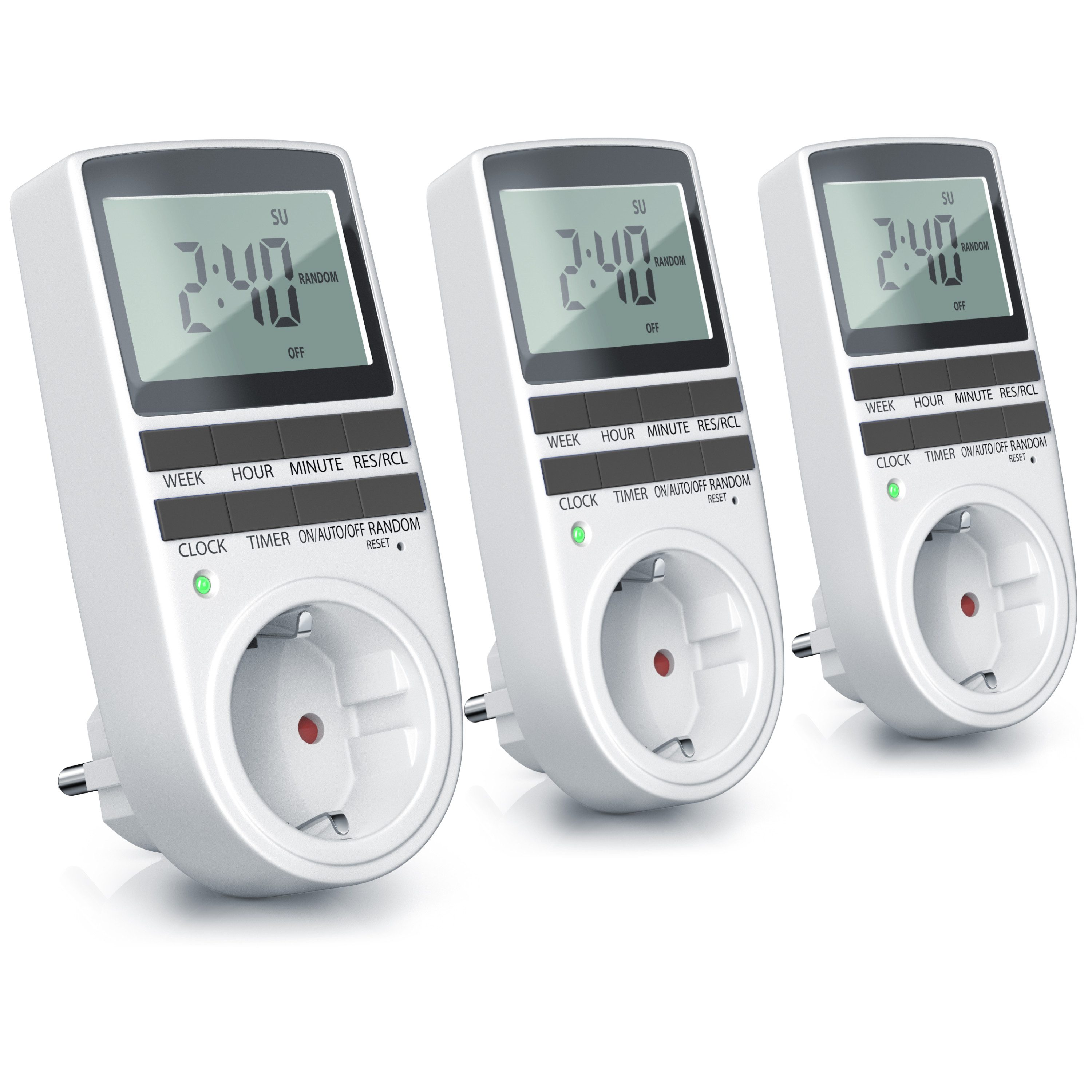 BEARWARE Zeitschaltuhr für Growbox, Grow Lampe, Growzelt, digital, 3-St., Zeitschaltuhr LCD-Display / 3680W / 10 konfigurierbare Programme