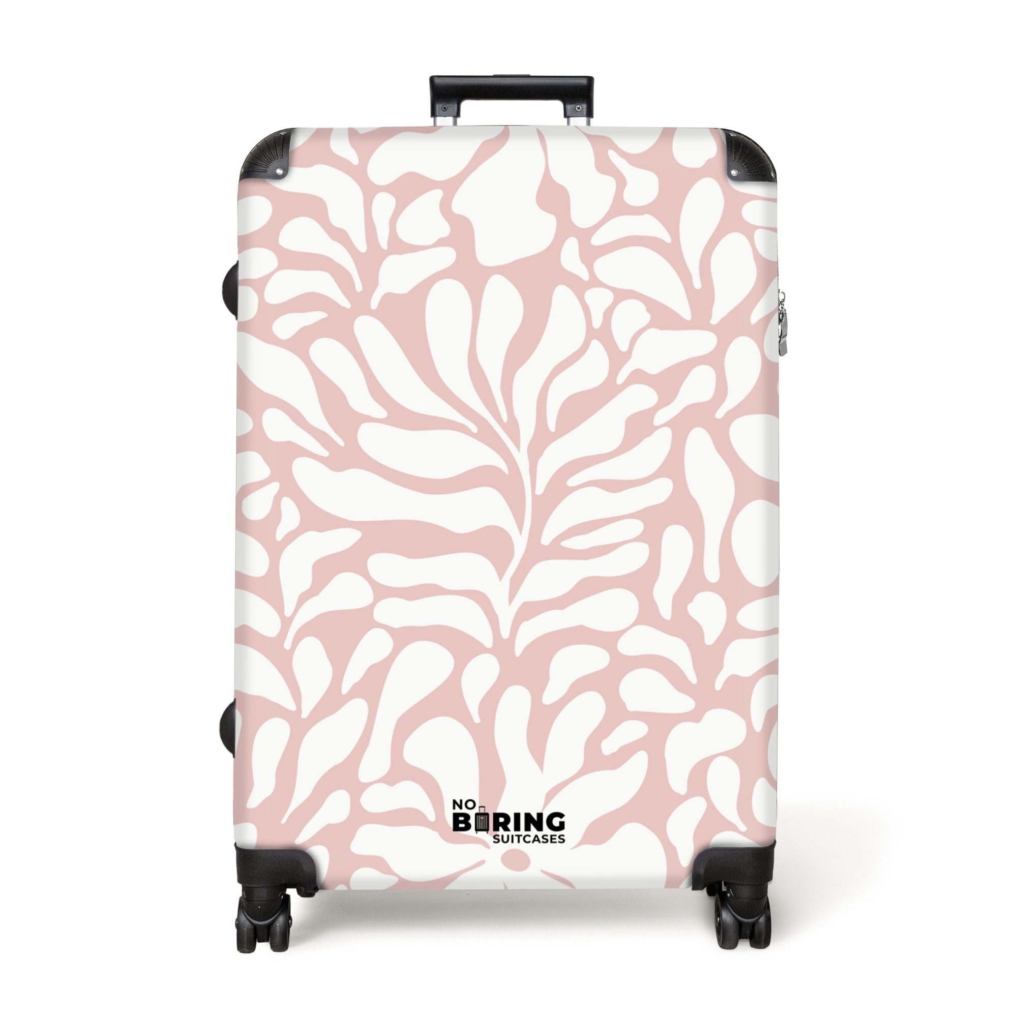 NoBoringSuitcases.com© Hartschalen-Trolley Rosa mit weißen Blüten günstig online kaufen