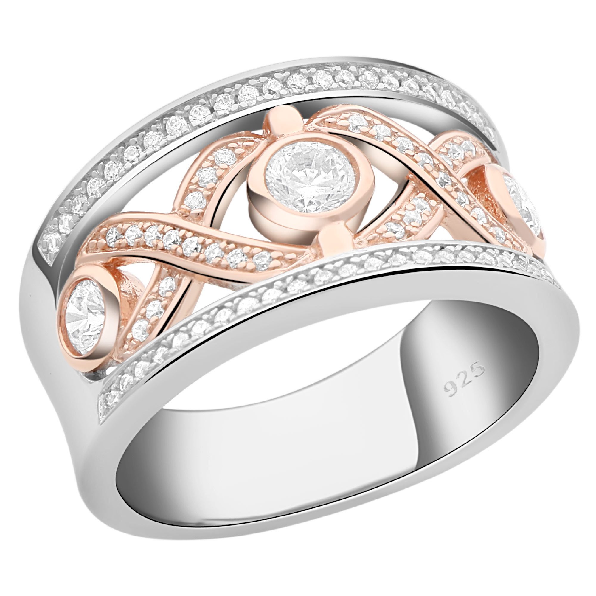 Tony Fein Silberring Kronenring 585er Rosé günstig online kaufen
