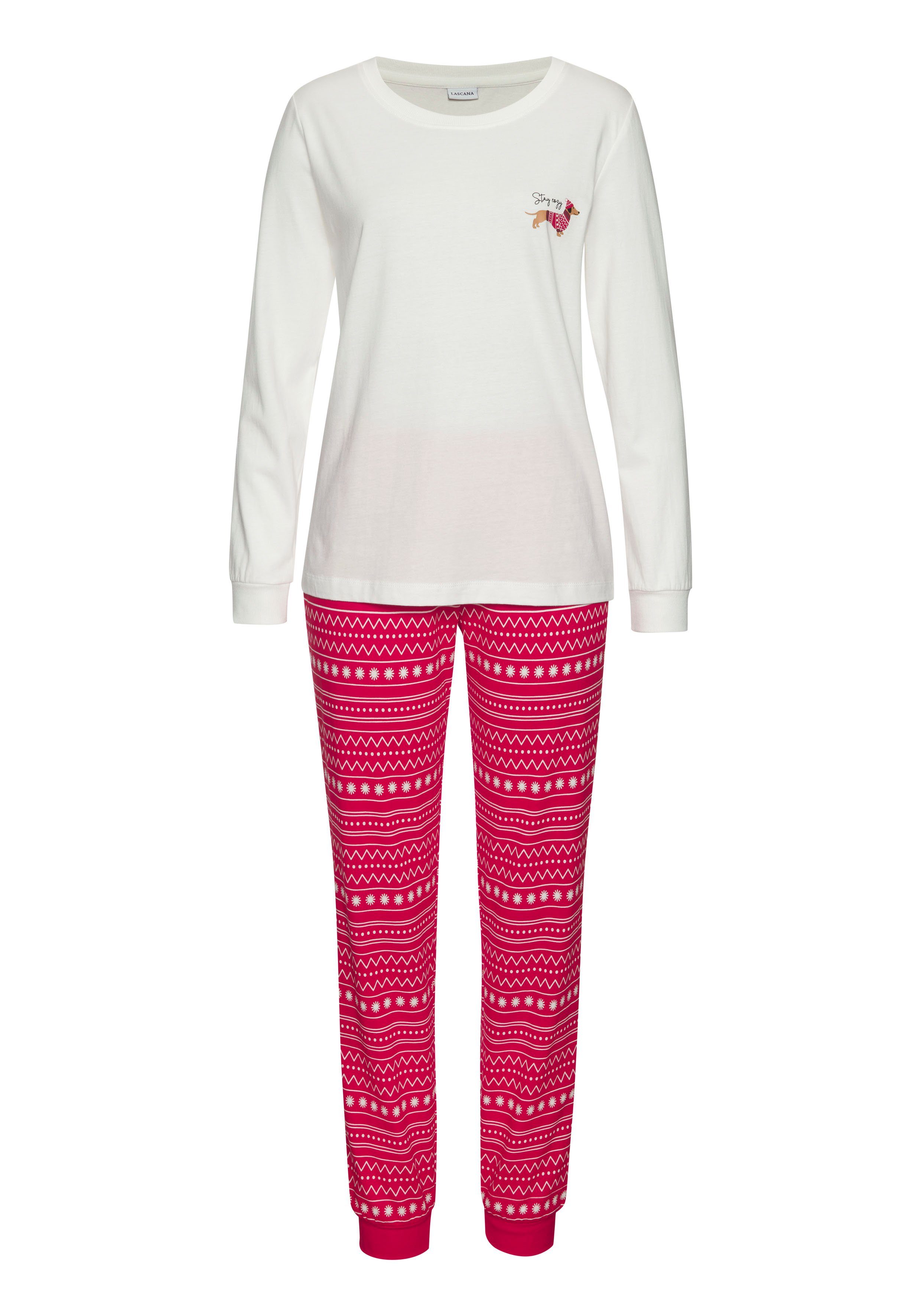 LASCANA Pyjama (Set, 2 tlg) mit süßem Dackel-Motiv. € 39,99