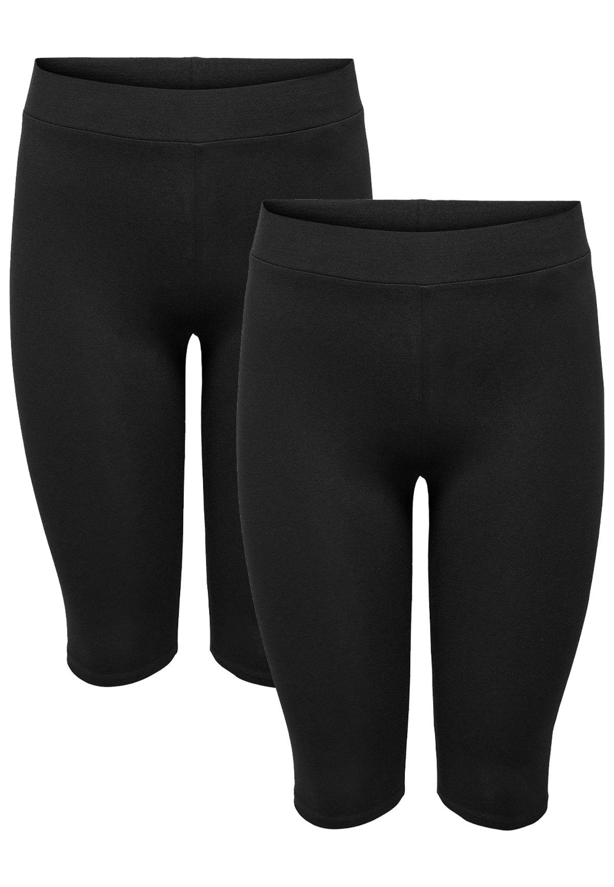 ONLY CARMAKOMA Leggings Kurze Leggings 2-er Stück Pack Shorts Übergrößen Plus Size (2-tlg) 4746 in Schwarz-2