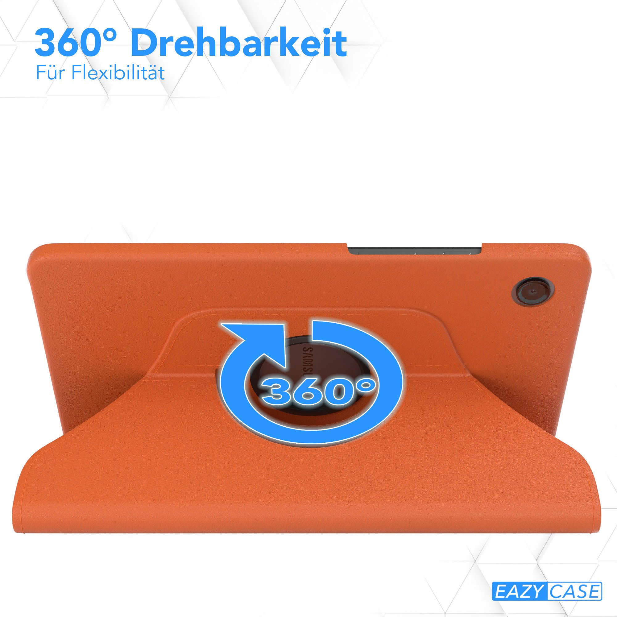 EAZY CASE Tablet-Hülle Rotationcase für Samsung Galaxy Tab A11 8,7 Zoll, Tabletschutz robust magnetisch verstellbar Klappetui mit Deckel Orange – Bild 3 von 5