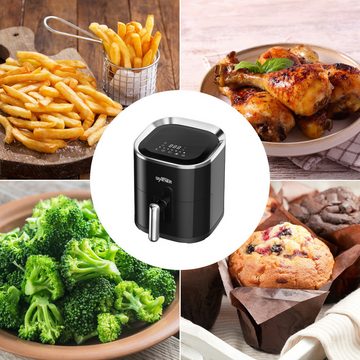 Grafner Heißluftfritteuse Heißluftfritteuse Airfryer 3,6 Liter digital LED-Touchscreen 1200 Watt, 1200,00 W, 3,6 Liter Fassungsvermögen, LED-Display