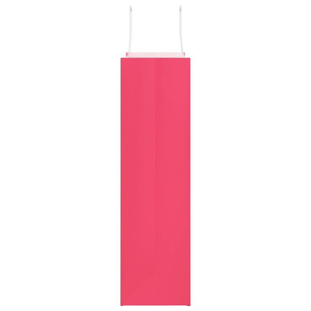 vidaXL Tragetasche, Papiertragetaschen 250 Stk. mit Henkeln Rosa 32x12x42 cm
