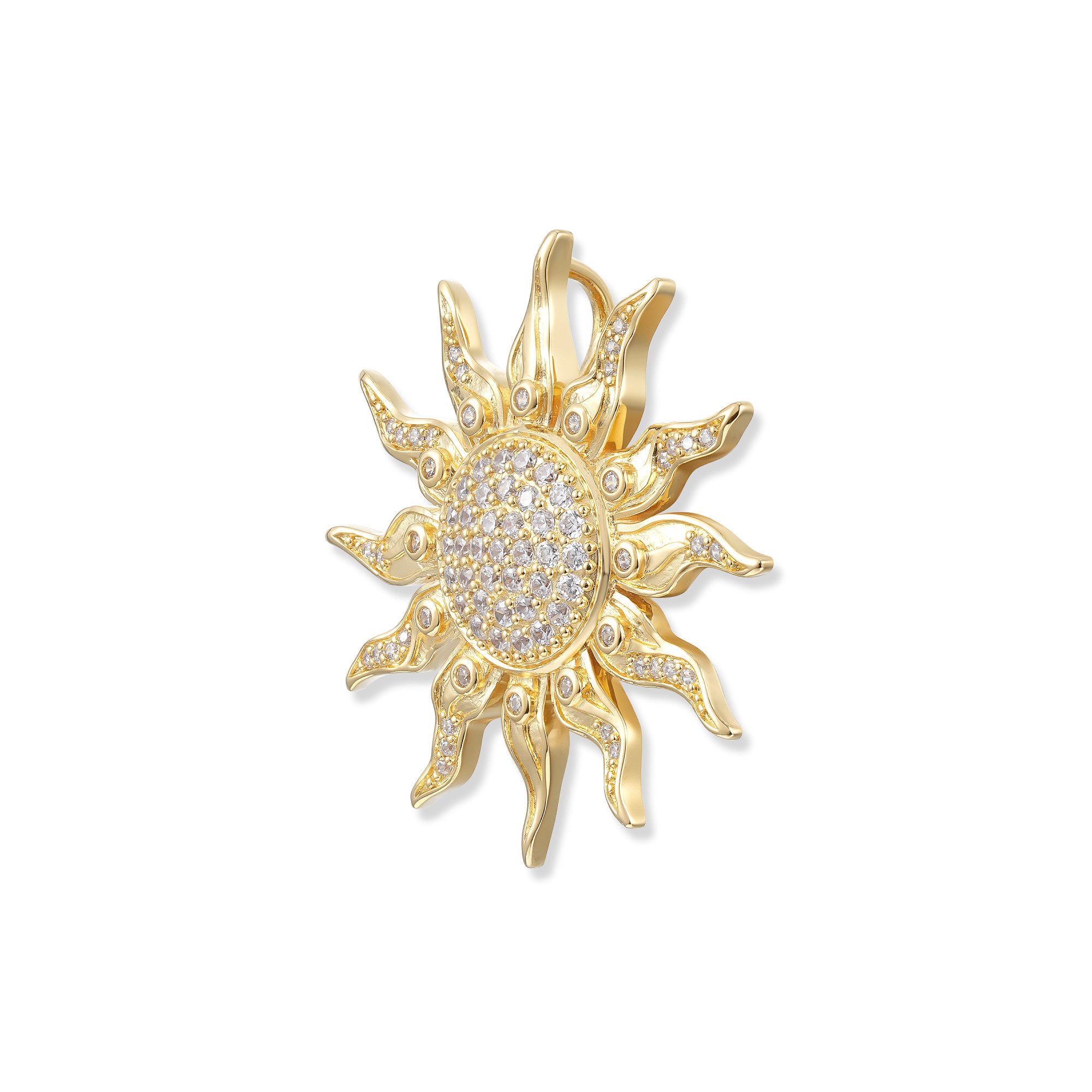 Seinerzeit FLORA & FAUNA Kettenanhänger Sol Gold Sonnen Anhänger (1-tlg), Material: 925 Sterling Silber, vergoldet mit Emaille
