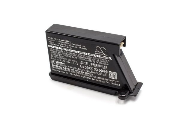 vhbw Staubsauger-Akku passend für Kompatibel mit LG HOM-BOT VR6174LVM, VR6180VMNC, VR6260 Haushalt Staubsauger (2600mAh, 14,4V, Li-Ion) 2600 mAh