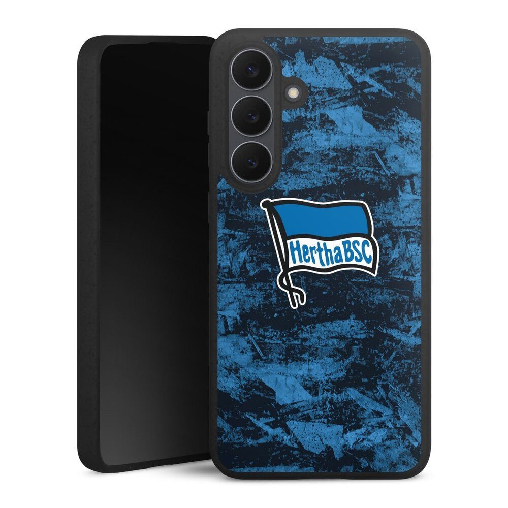DeinDesign Handyhülle Hertha BSC Flagge Logo Hertha BSC Logo, Grunge, Samsung Galaxy S25 FE Organic Case Bio Hülle Nachhaltige Handyhülle
